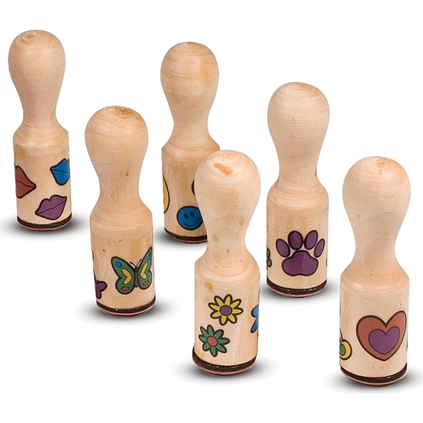 Juego de Sellos de Madera Melissa & Doug 6 Sellos y Tinta