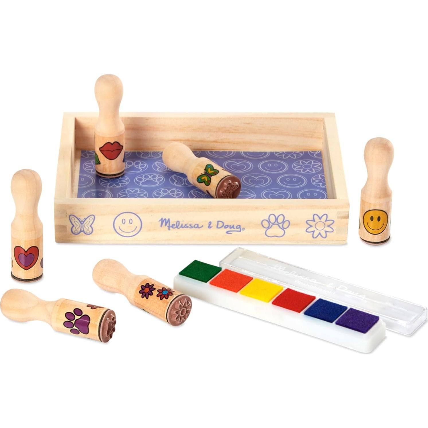 Juego de Sellos de Madera Melissa & Doug 6 Sellos y Tinta