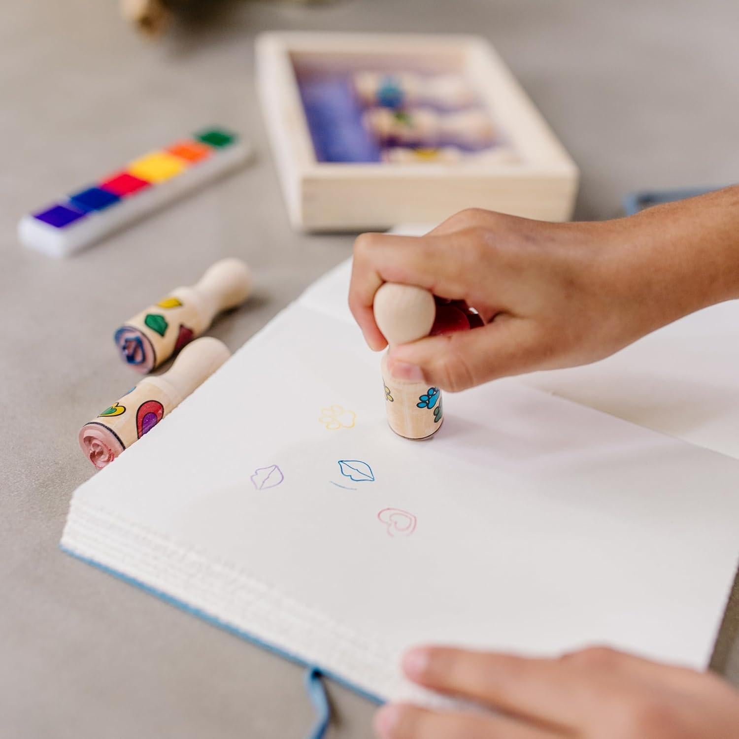 Juego de Sellos de Madera Melissa & Doug 6 Sellos y Tinta