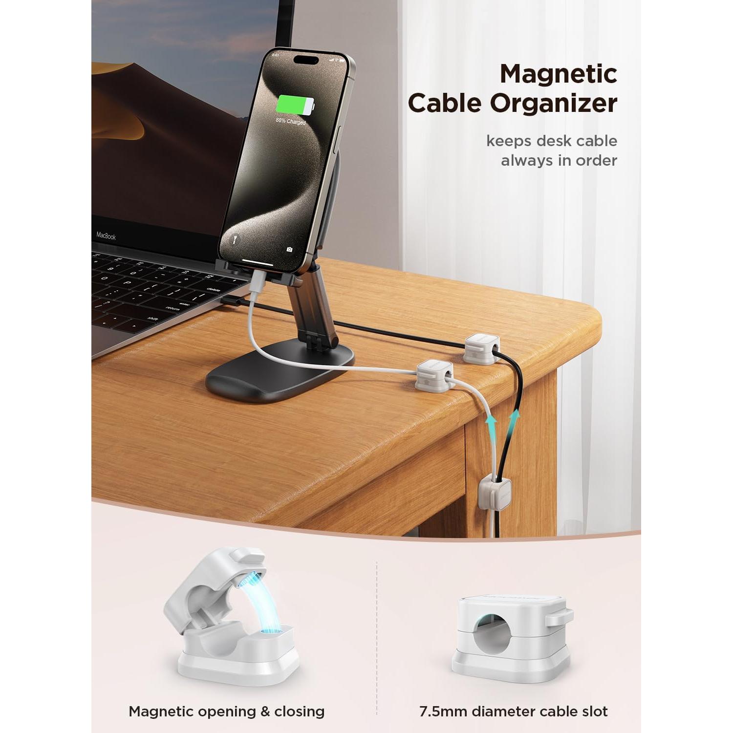 Paquete de 6 Clips Magnéticos JOYROOM para Gestión de Cables
