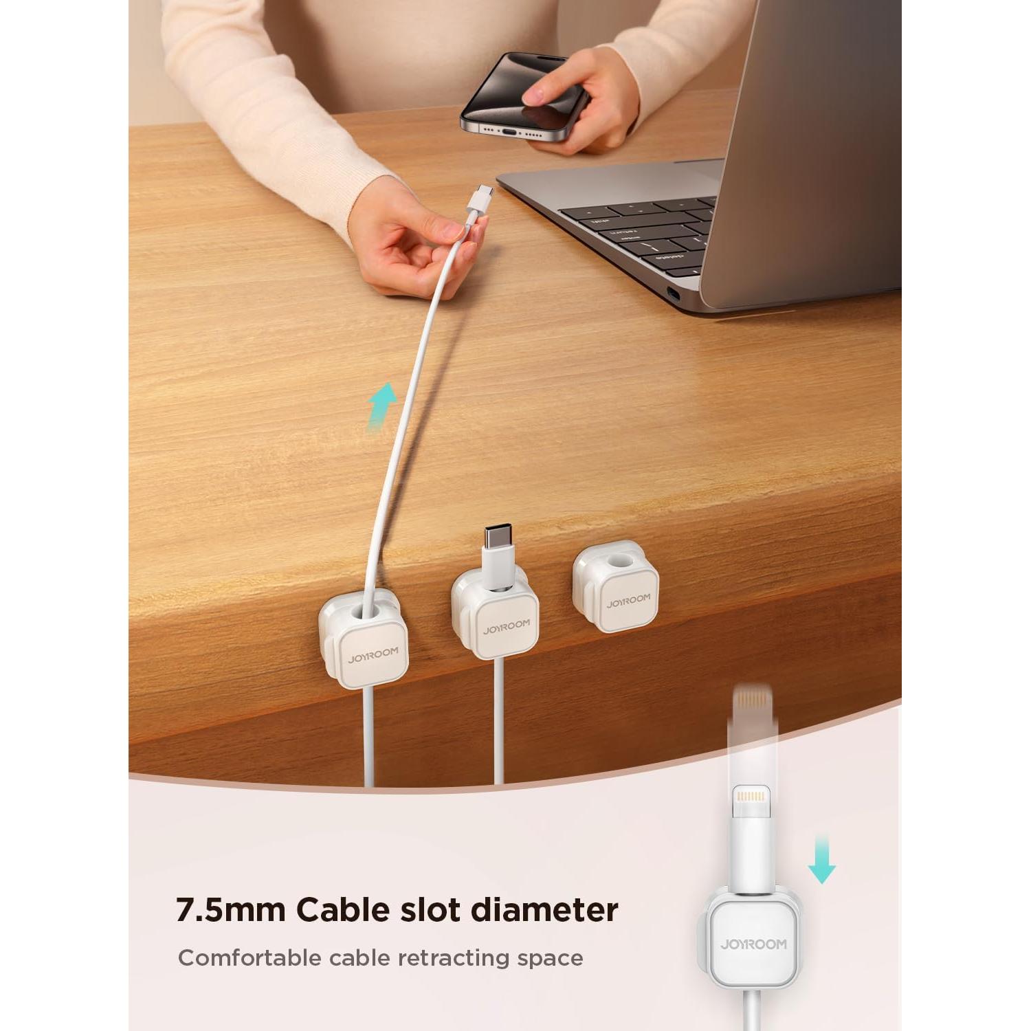 Paquete de 6 Clips Magnéticos JOYROOM para Gestión de Cables