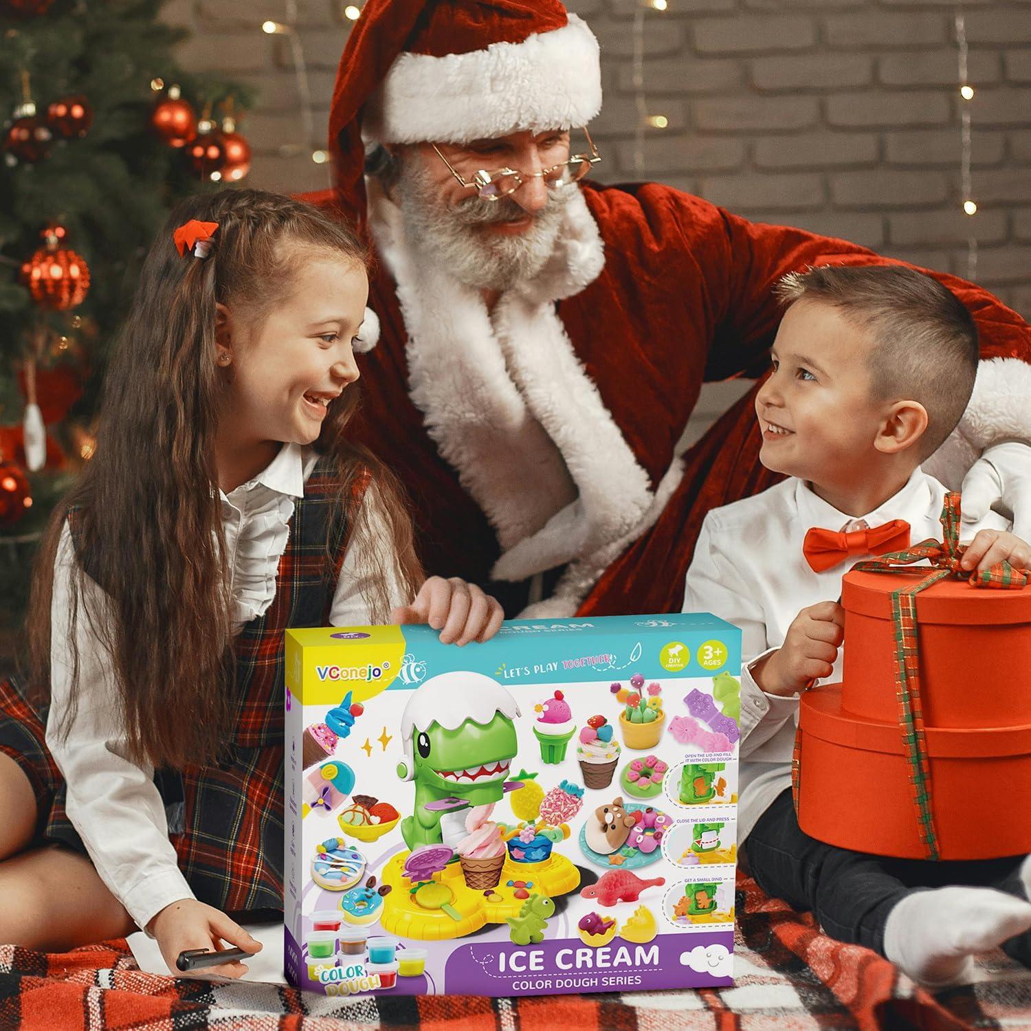 Conjunto de Masa de Color Dinosaurio QI DI SI 8 Latas y Moldes