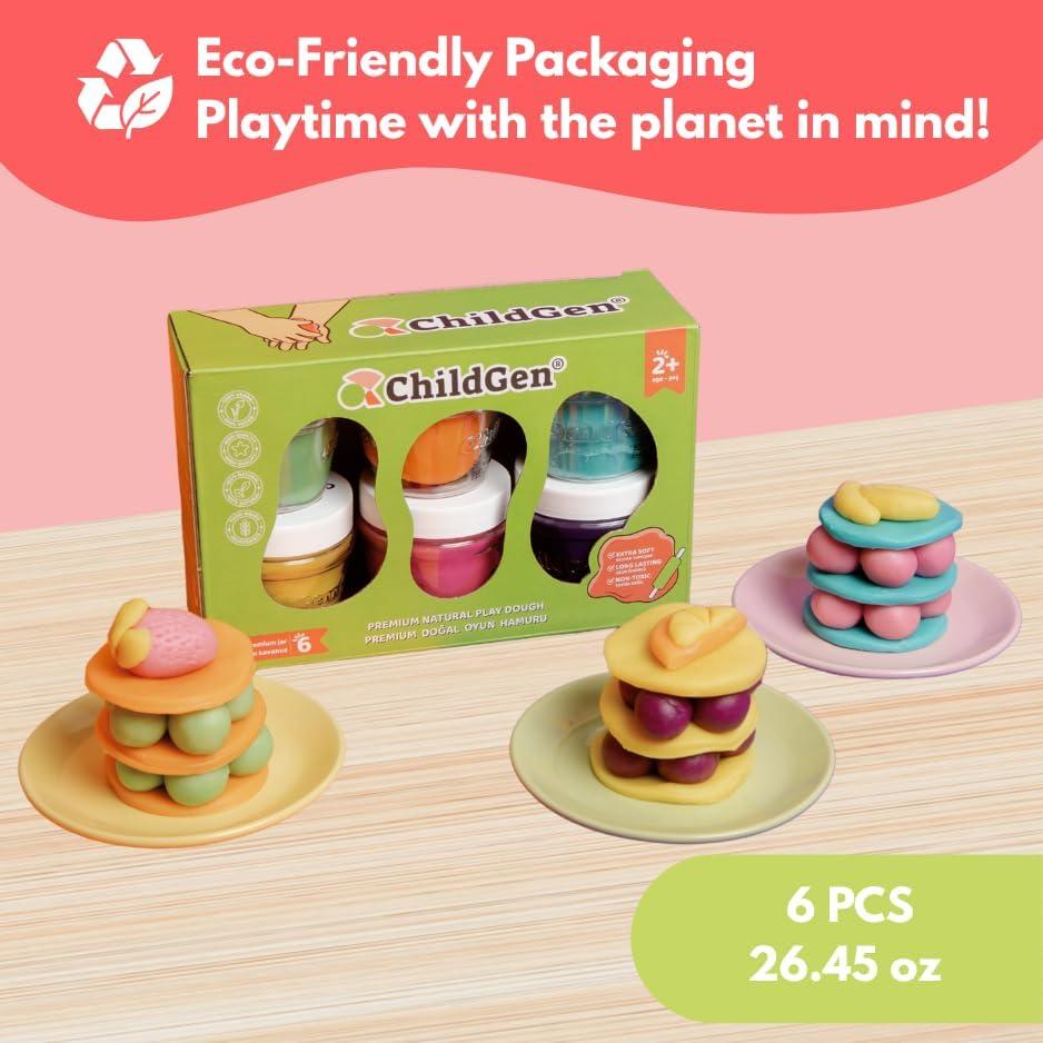 Juego de Plastilina Natural ChildGen 6 Latas 125g Colores Pastel