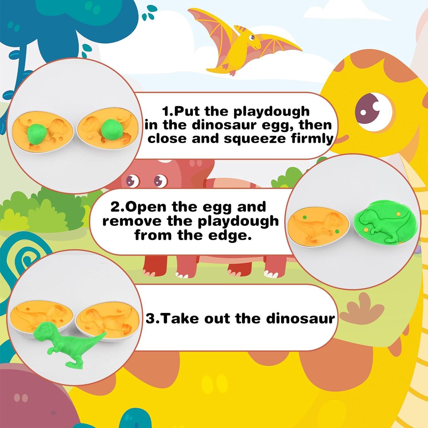 Juego de Playdough Dinosaurios Shantou 8 Colores 340g