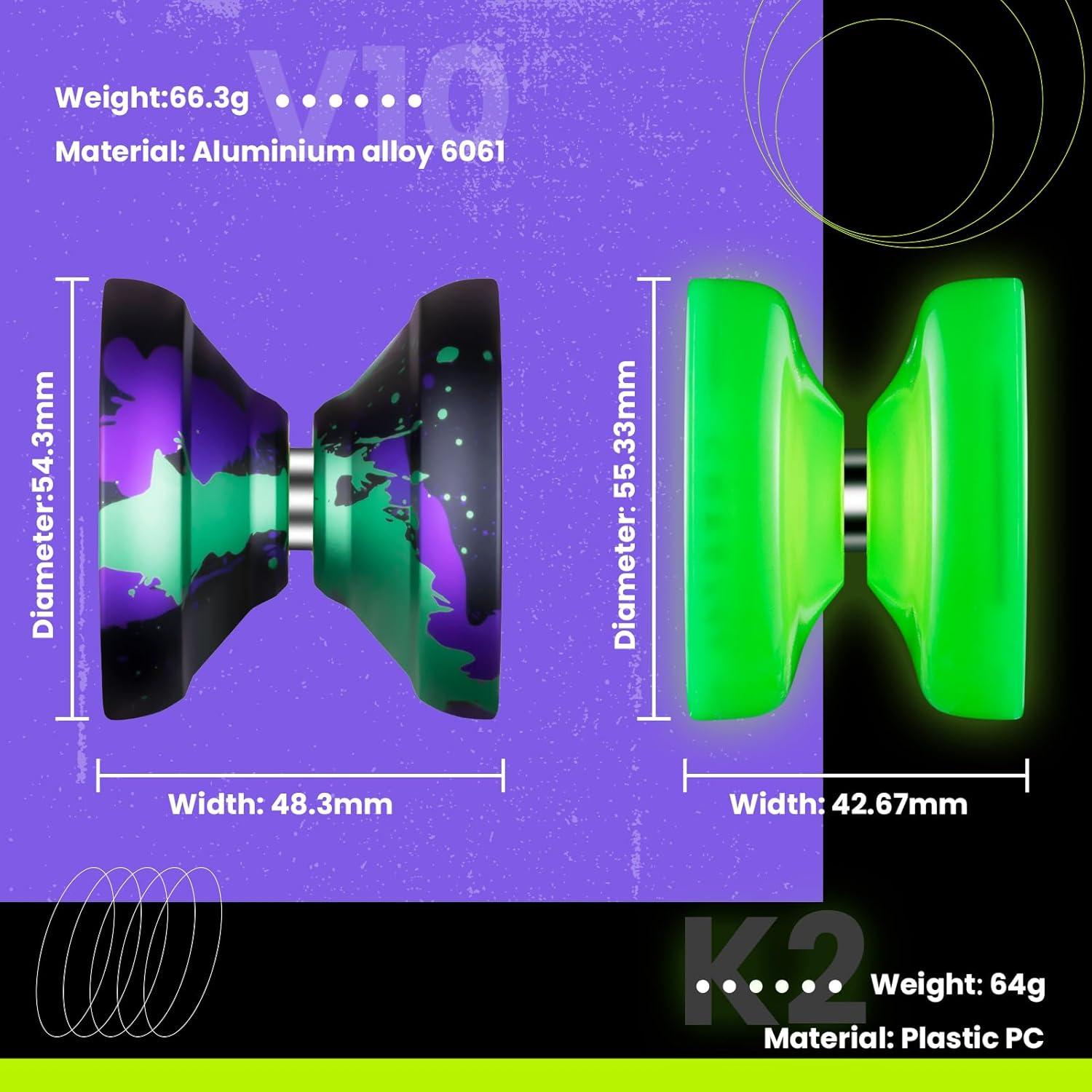 Yoyo Profesional MAGICYOYO V12 + K2 Verde Brillante