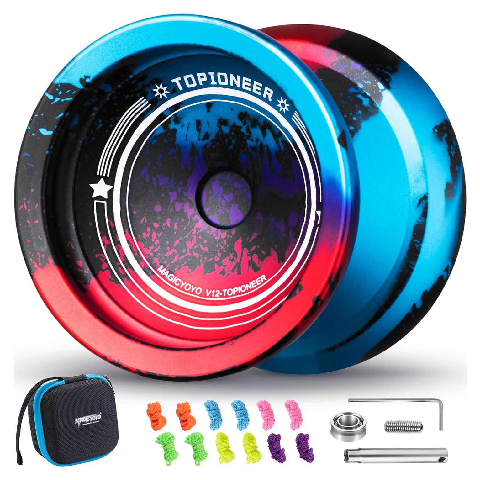 Yoyo Profesional MAGICYOYO V12 para Niños y Avanzados - Negro Azul Rojo
