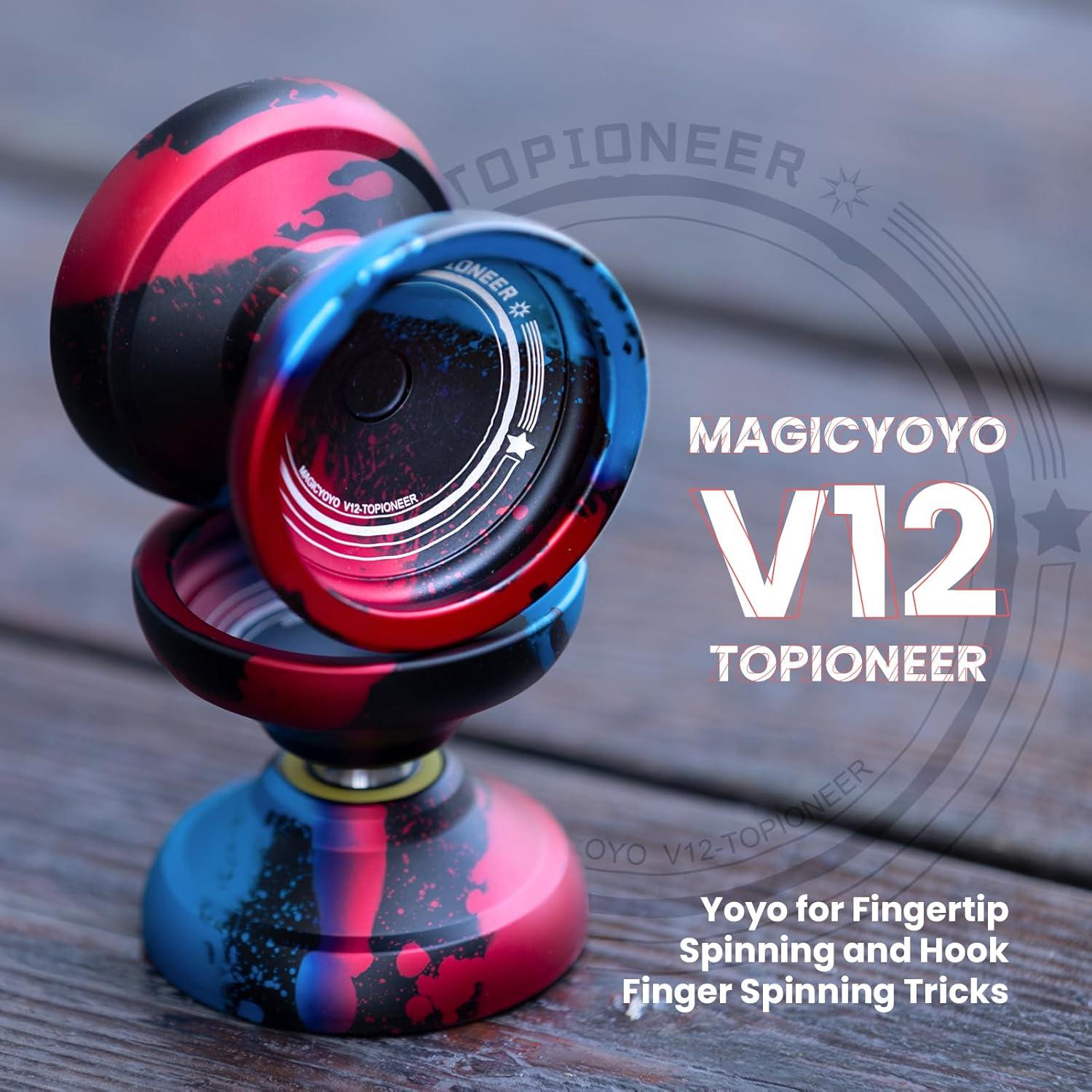 Yoyo Profesional MAGICYOYO V12 para Niños y Avanzados - Negro Azul Rojo