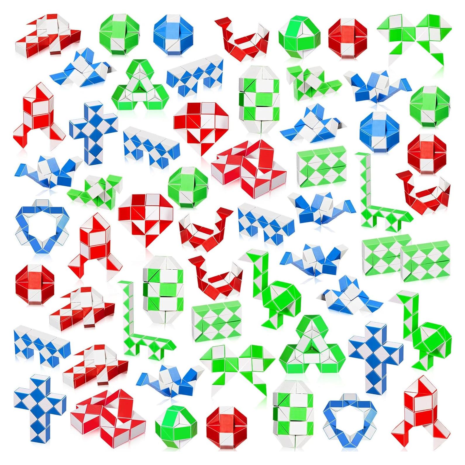 Paquete de 60 Cubos de Serpiente Antiestrés Chivao 21.5 cm