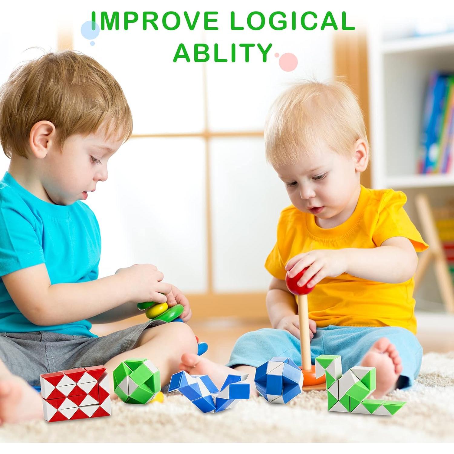 Paquete de 60 Cubos de Serpiente Antiestrés Chivao 21.5 cm