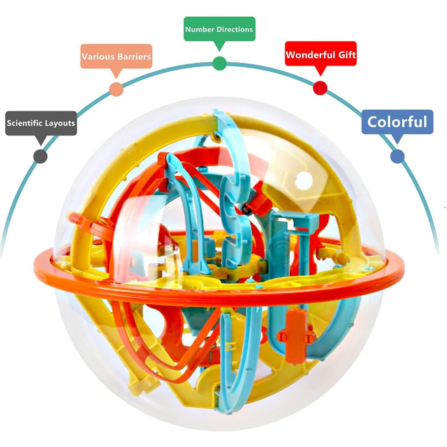 Juego de Laberinto 3D Carlerait 18cm con 100 Obstáculos
