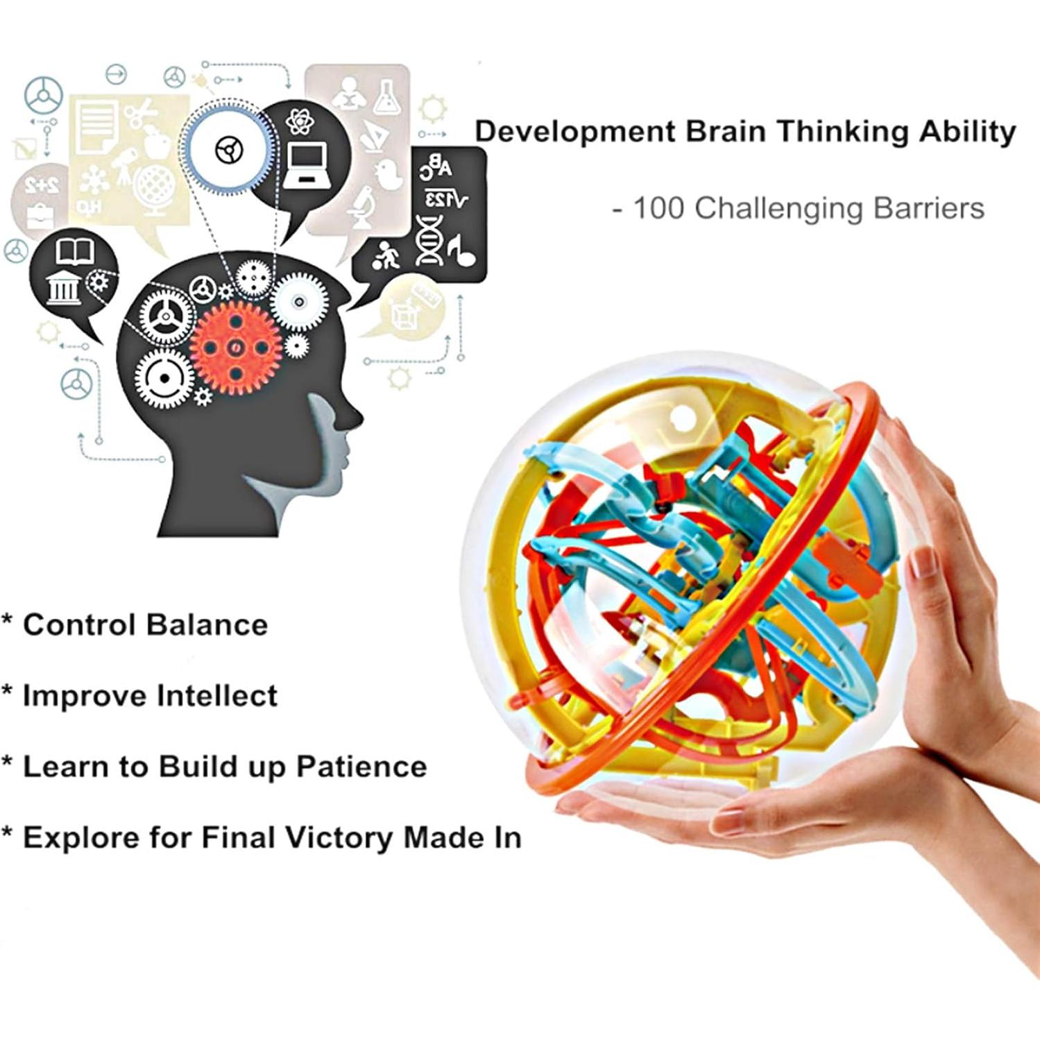 Juego de Laberinto 3D Carlerait 18cm con 100 Obstáculos