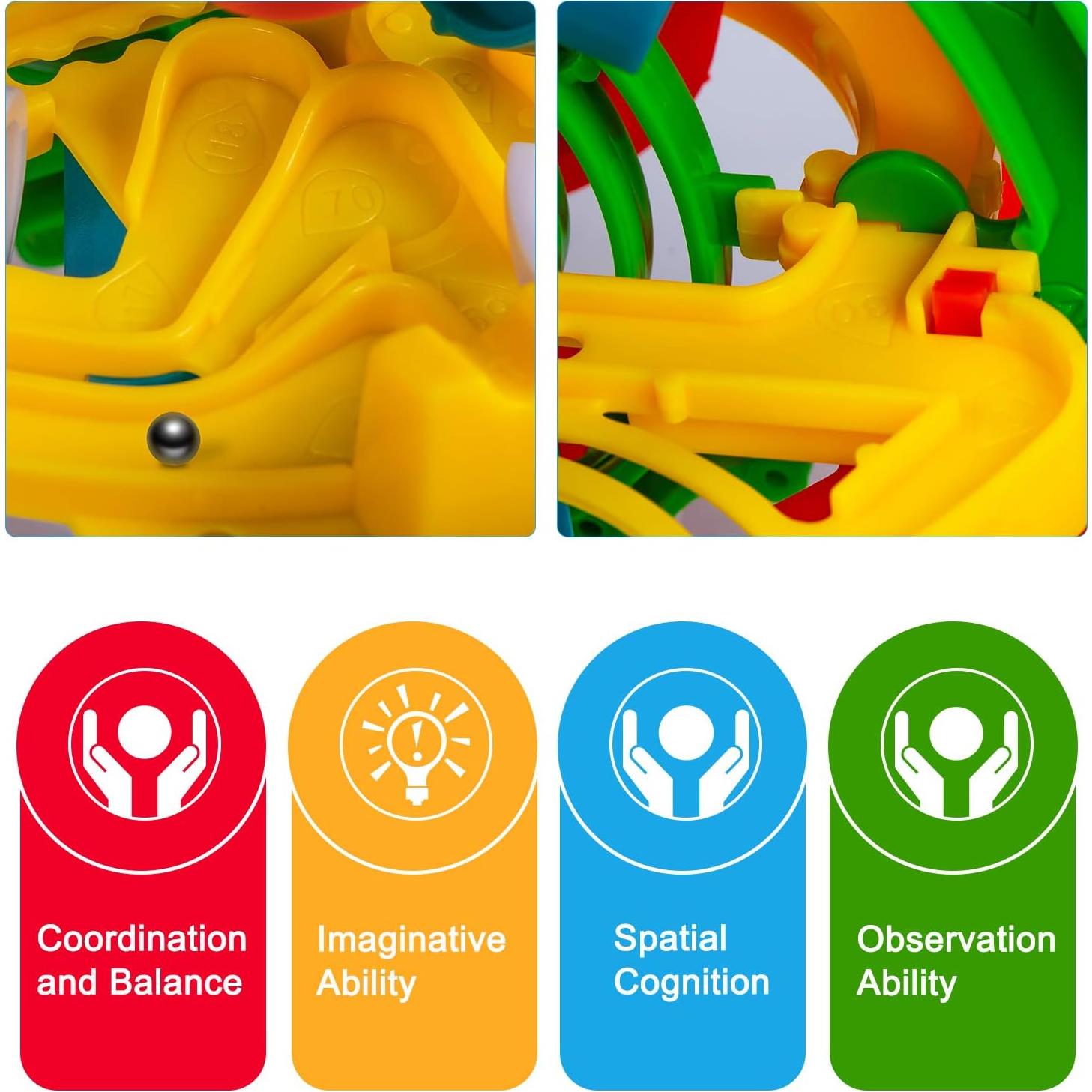 Juego de Laberinto 3D Carlerait 18cm con 100 Obstáculos