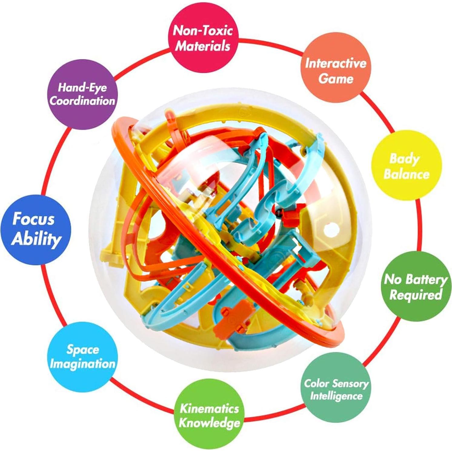 Juego de Laberinto 3D Carlerait 18cm con 100 Obstáculos