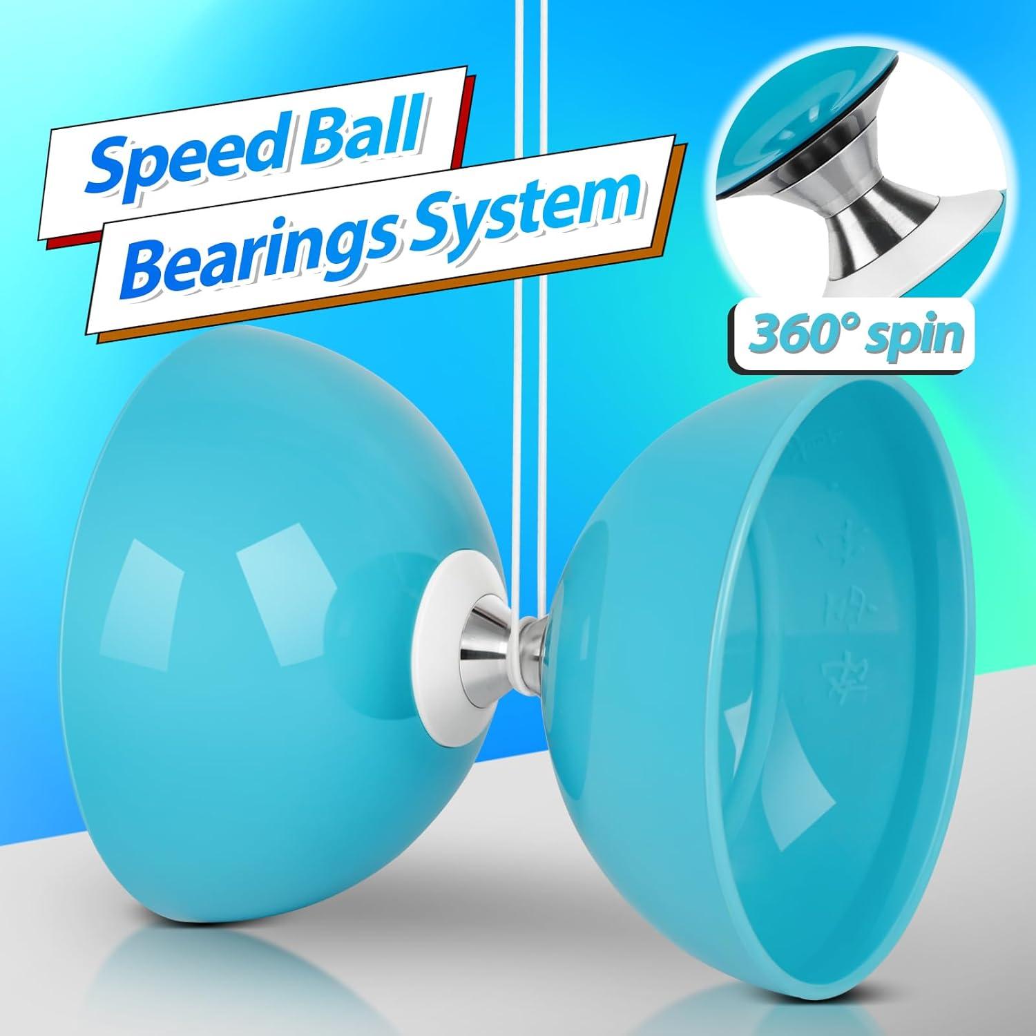 Yoyo Diabolo BODYRHYTHM Azul 12,7 cm con Palos y Cuerdas