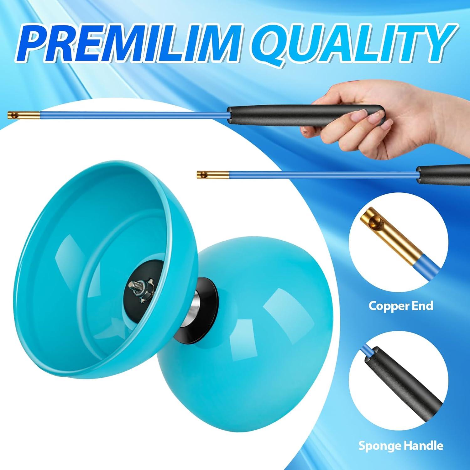 Yoyo Diabolo BODYRHYTHM Azul 12.7 cm con Palos y Cuerdas