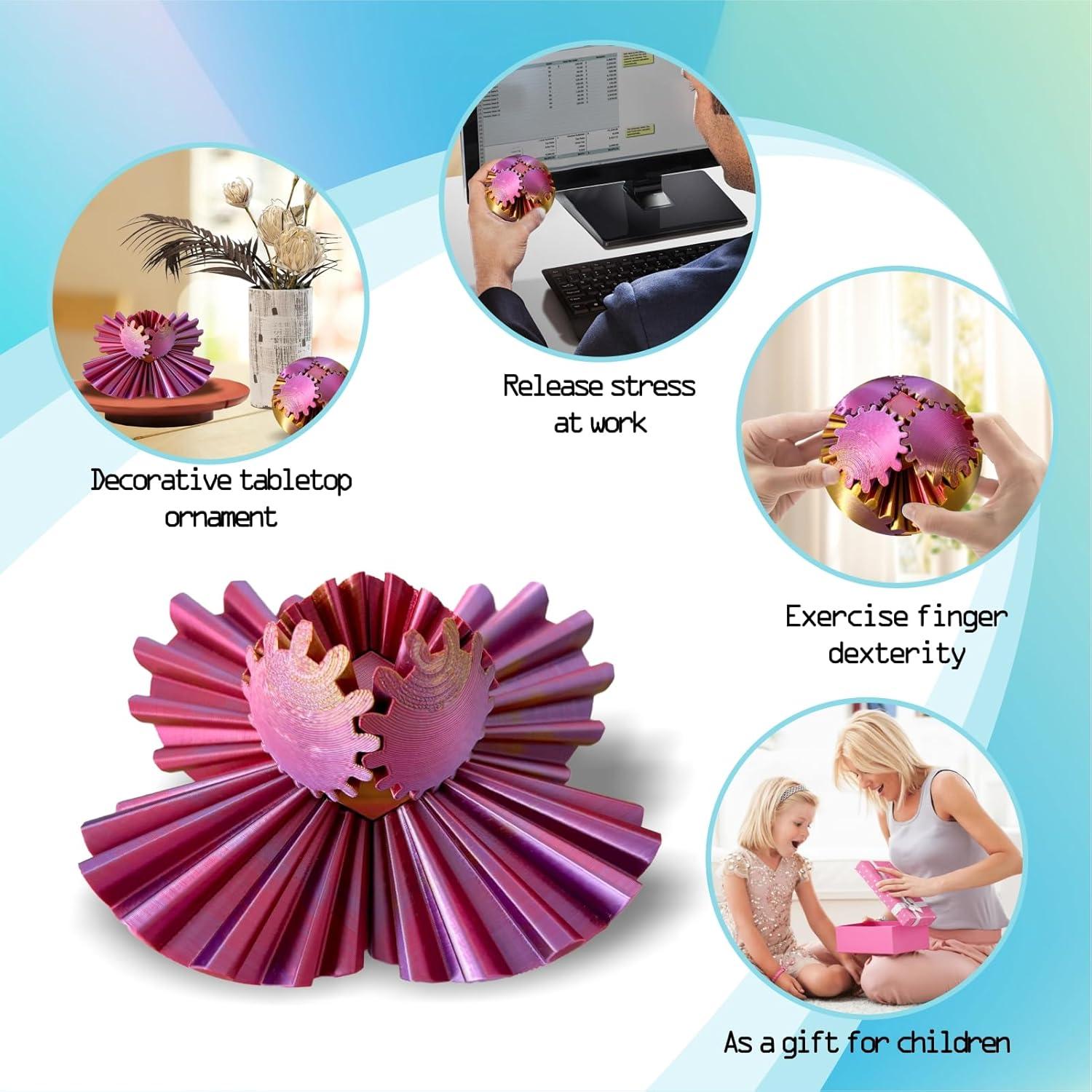 Juguete Antiestrés GearSphere JFJB, Bola de Engranajes 8.13 cm