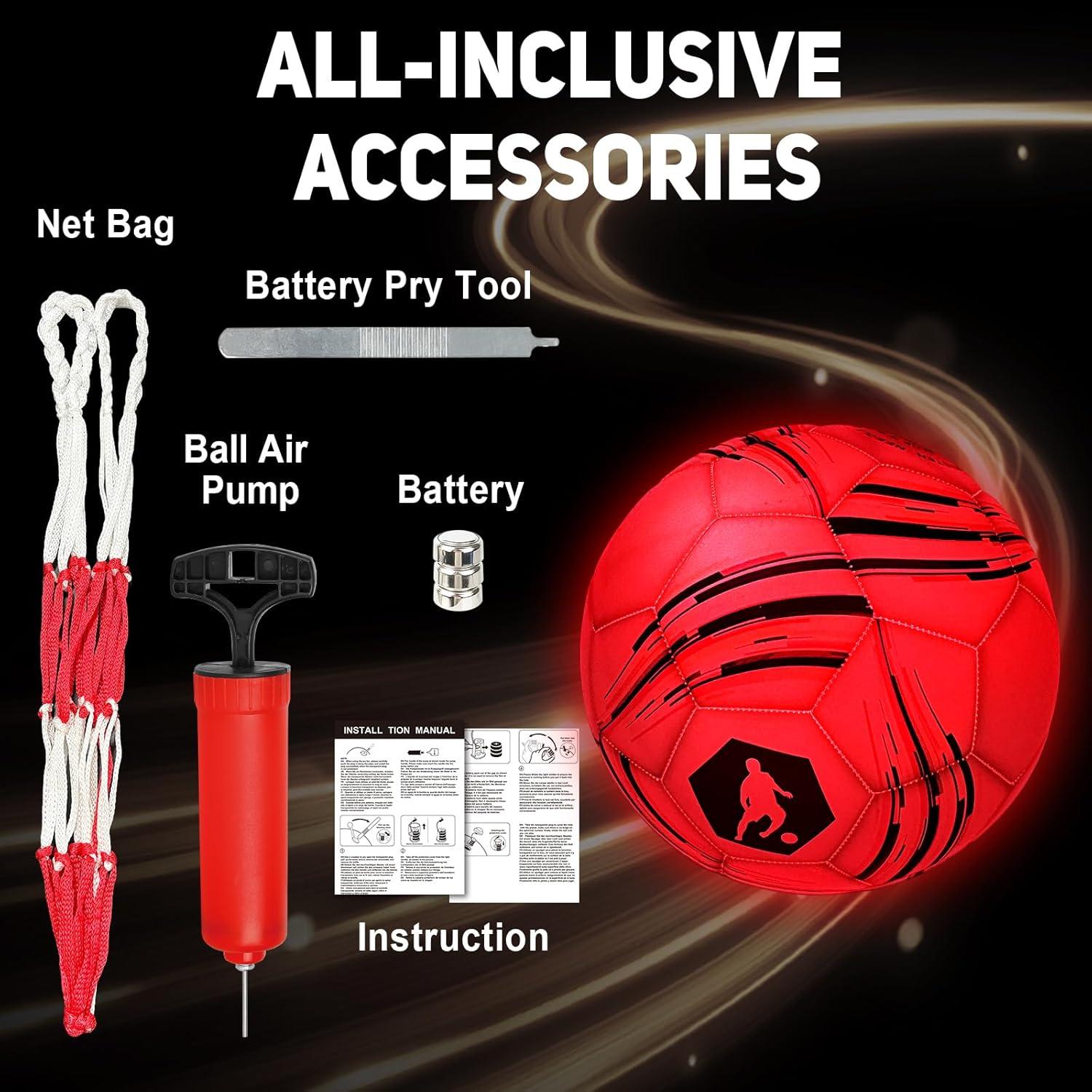 Pelota de Fútbol Iluminada TERRAMUS LED Tamaño 5 para Niños