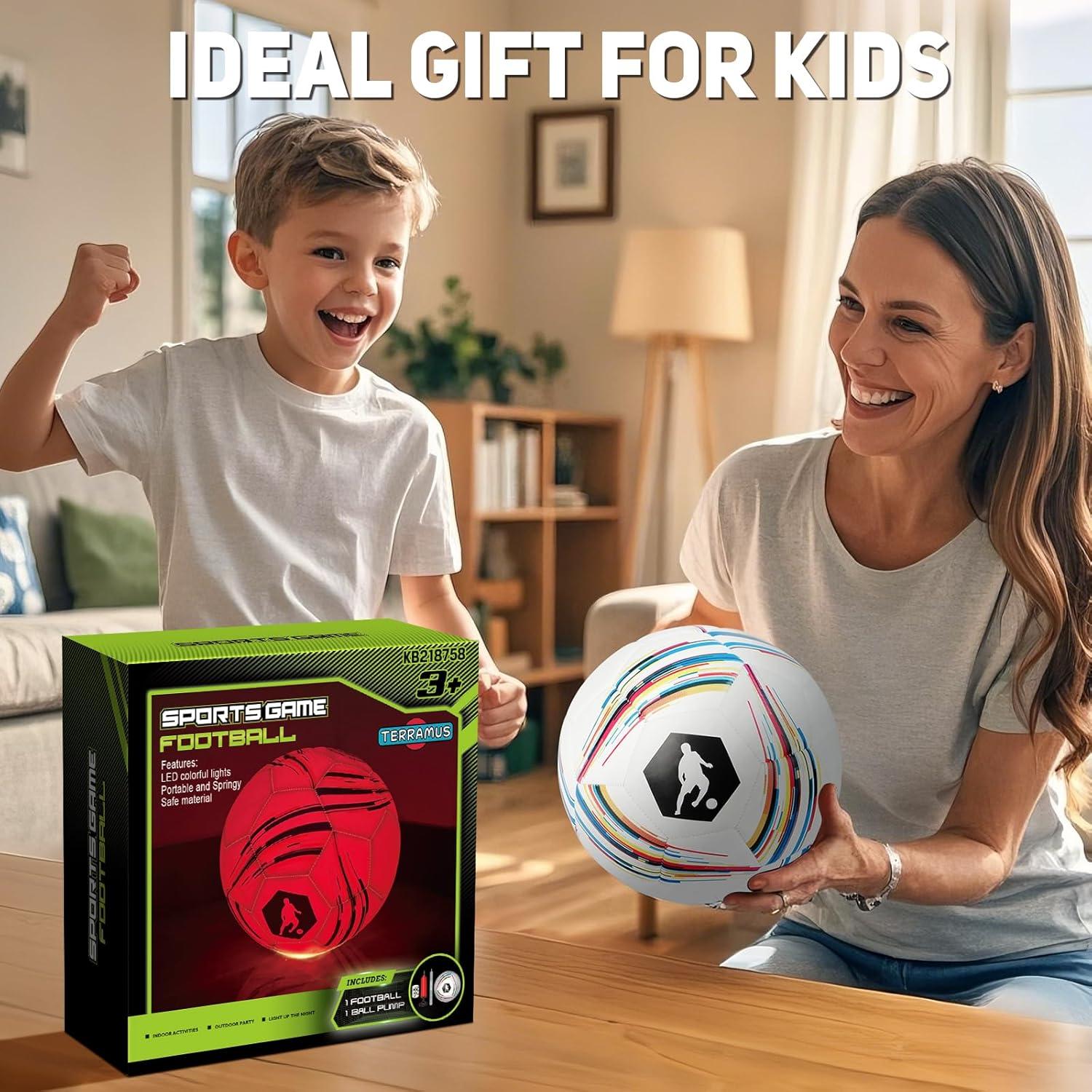 Pelota de Fútbol Iluminada TERRAMUS LED Tamaño 5 para Niños