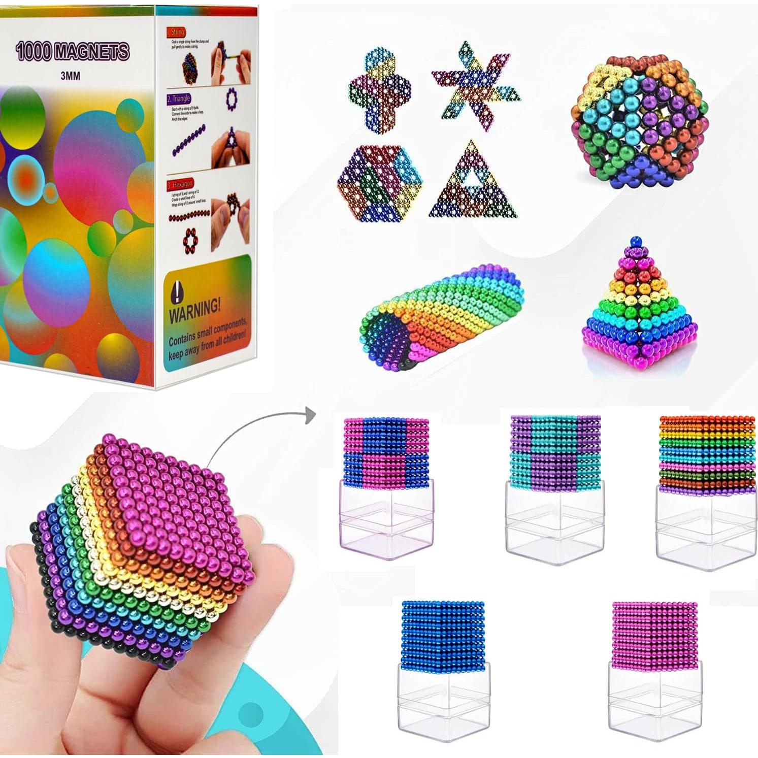 Bolas Magnéticas Genéricas 1000pcs Juguete Antiestrés Multicolor