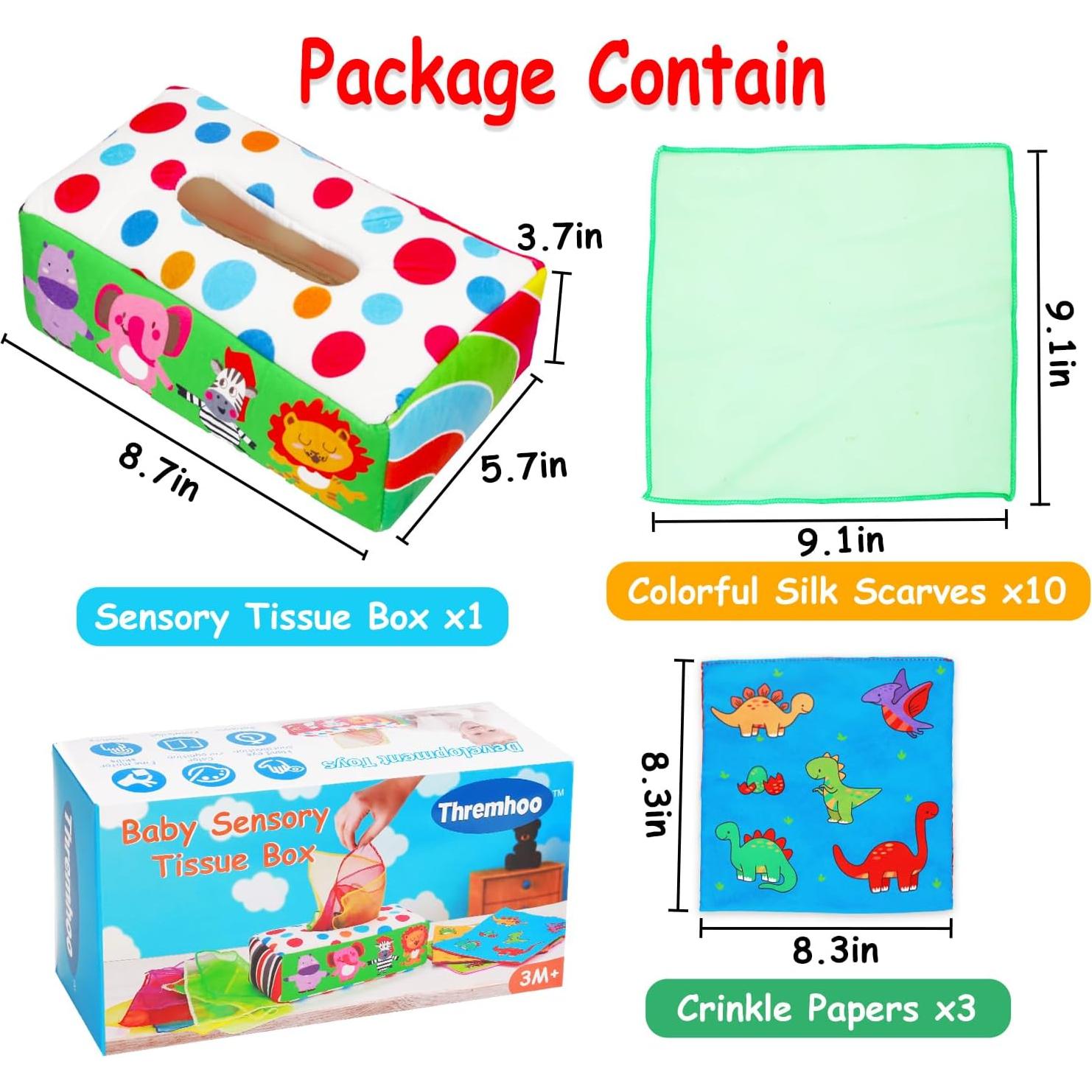 Juguete Sensorial Montessori Thremhoo Caja de Tejidos Bebés