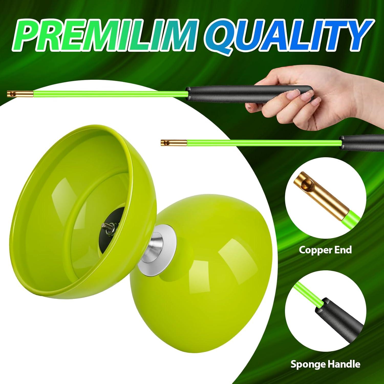 Yoyo Diabolo BODY RHYTHM Verde 12,7 cm con Palos y Cuerdas