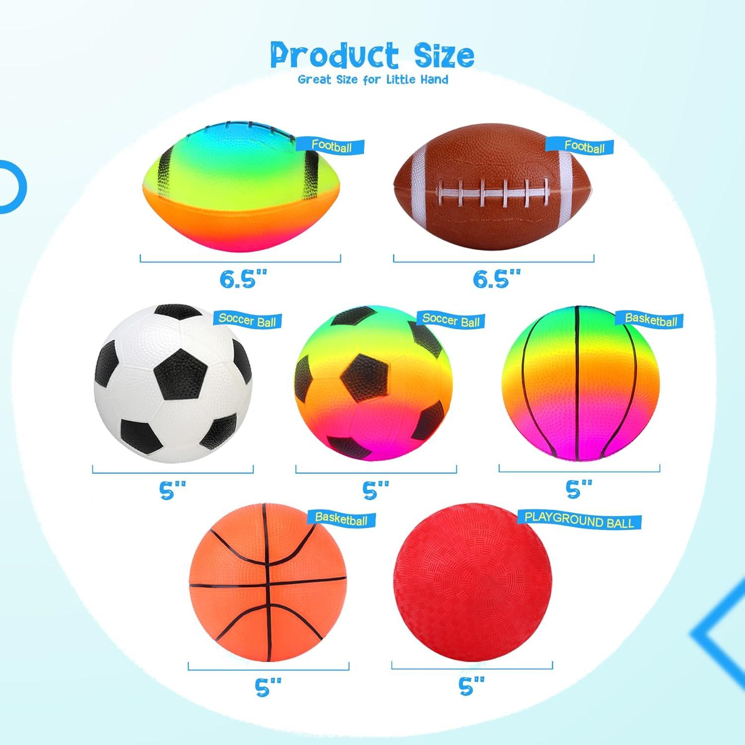 Juego de Pelotas Suaves PlayZap 7 Piezas para Niños 1-6 Años