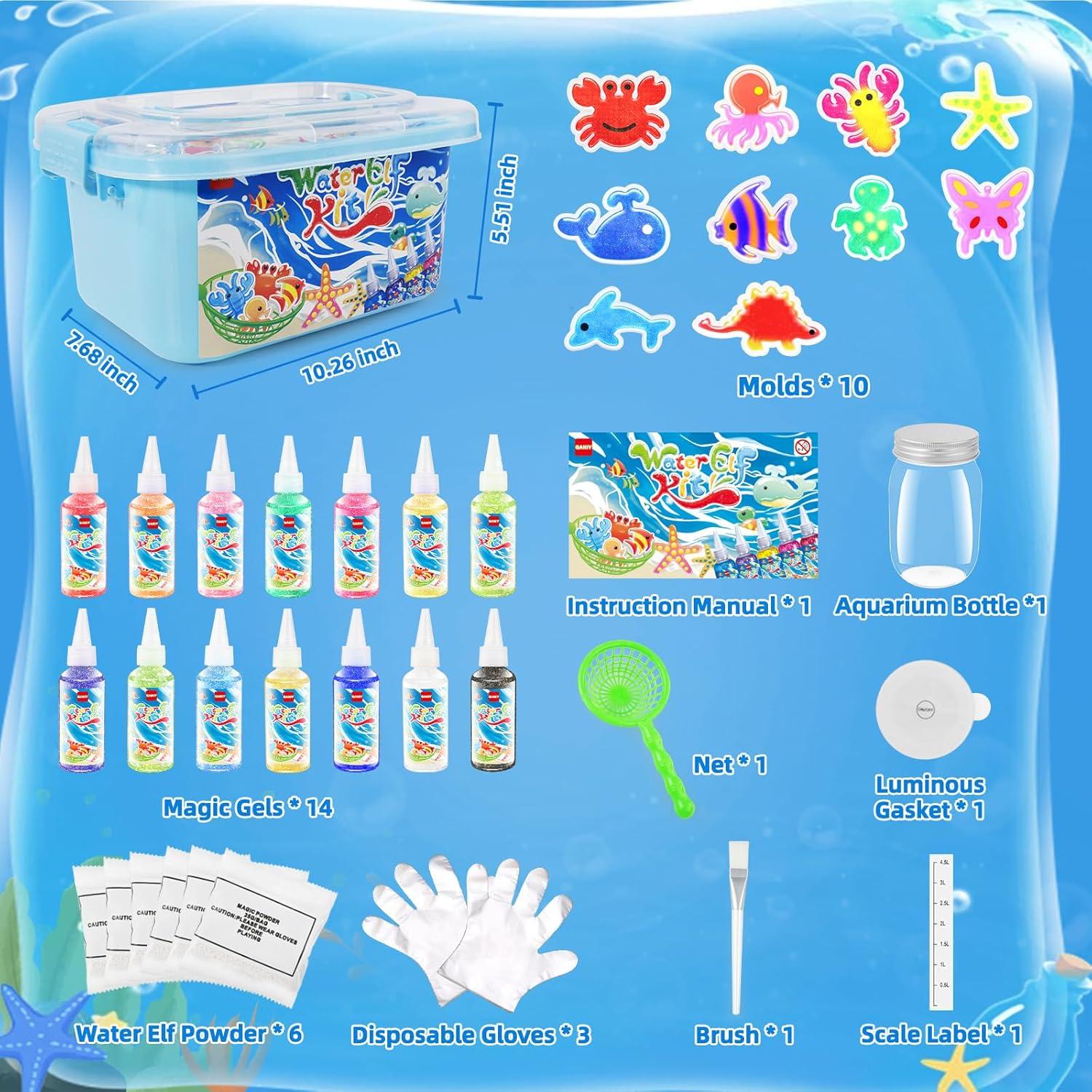 Kit de Juguete Elfo de Agua Mágico QANIY con 14 Geles y 10 Moldes