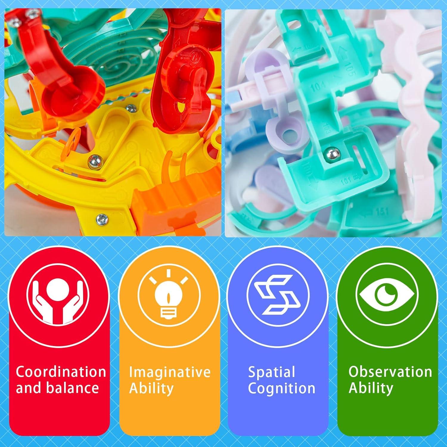 Paquete de 4 Pelotas de Rompecabezas 3D YongnKids - Juguetes Antiestrés