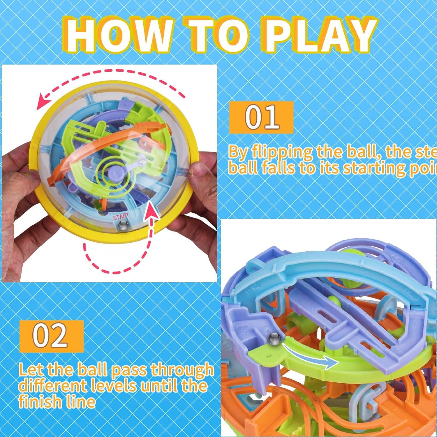 Paquete de 4 Pelotas de Rompecabezas 3D YongnKids - Juguetes Antiestrés