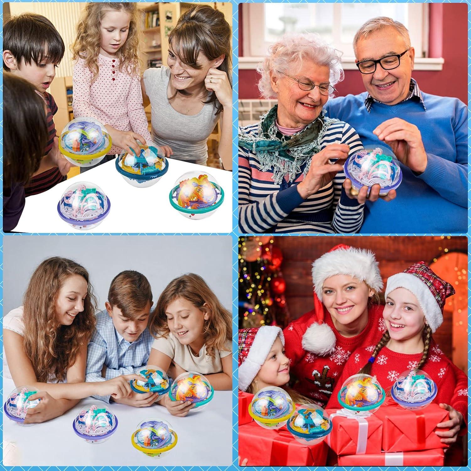 Paquete de 4 Pelotas de Rompecabezas 3D YongnKids - Juguetes Antiestrés