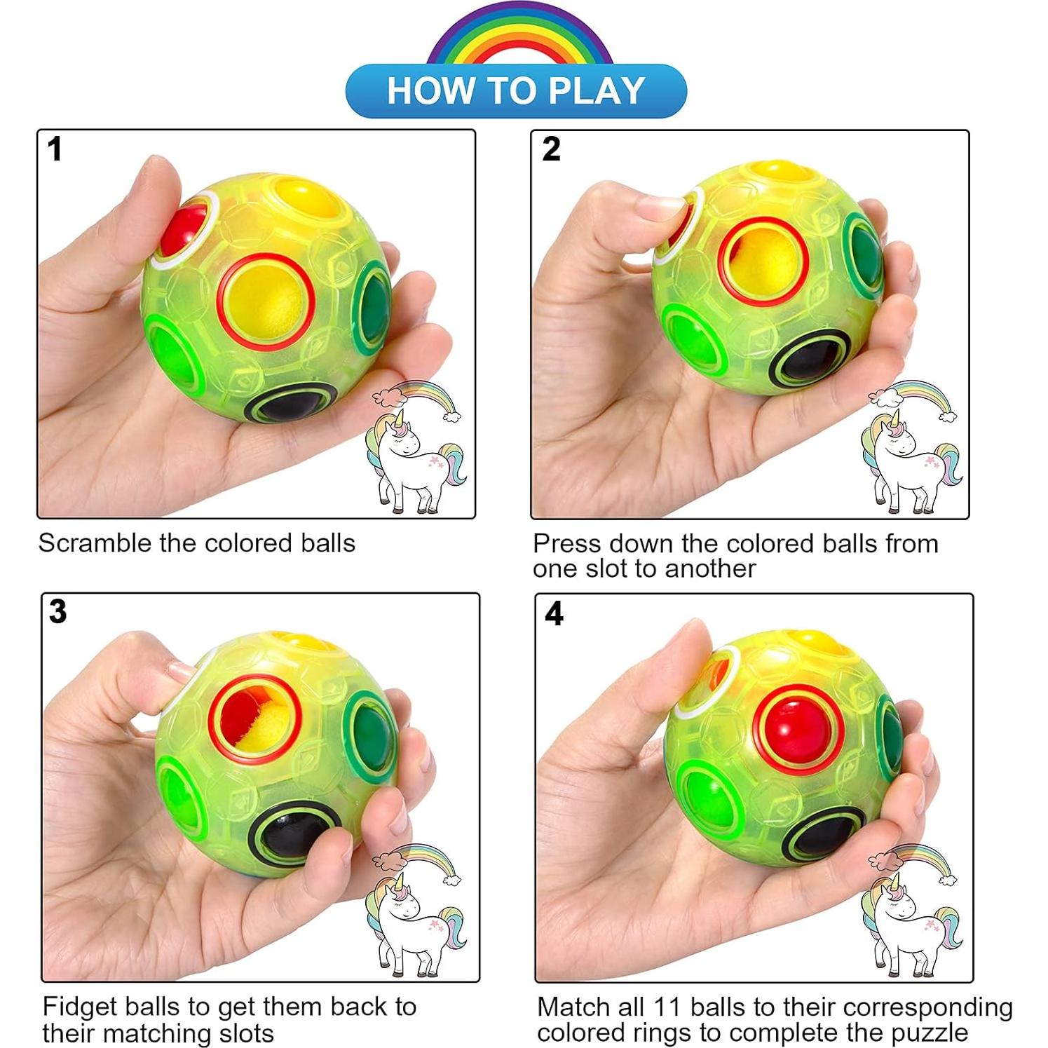 Bola de Rompecabezas Mágica Arcoíris Vdealen 7 cm - Juguete Fidget