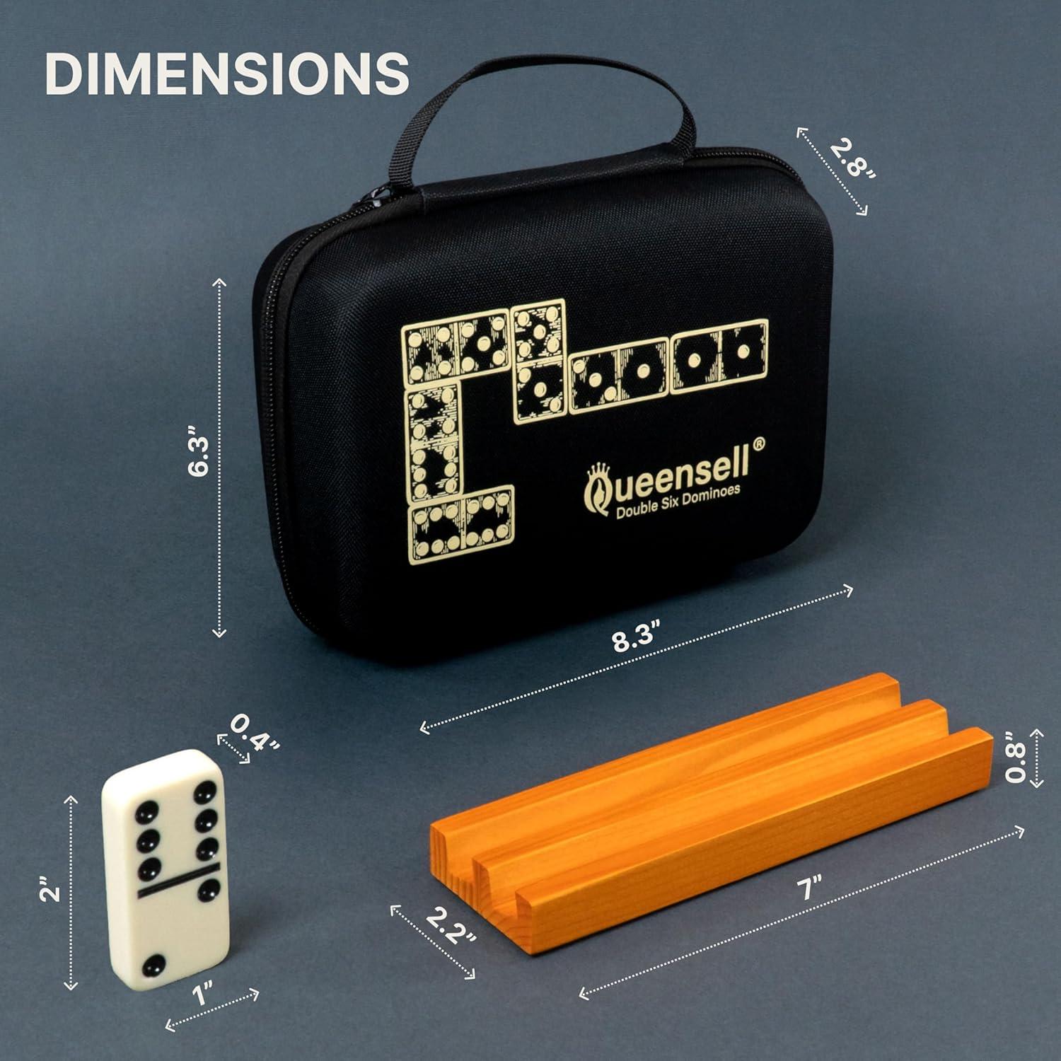 Juego de Dominó Queensell Doble 6 con 4 Soportes