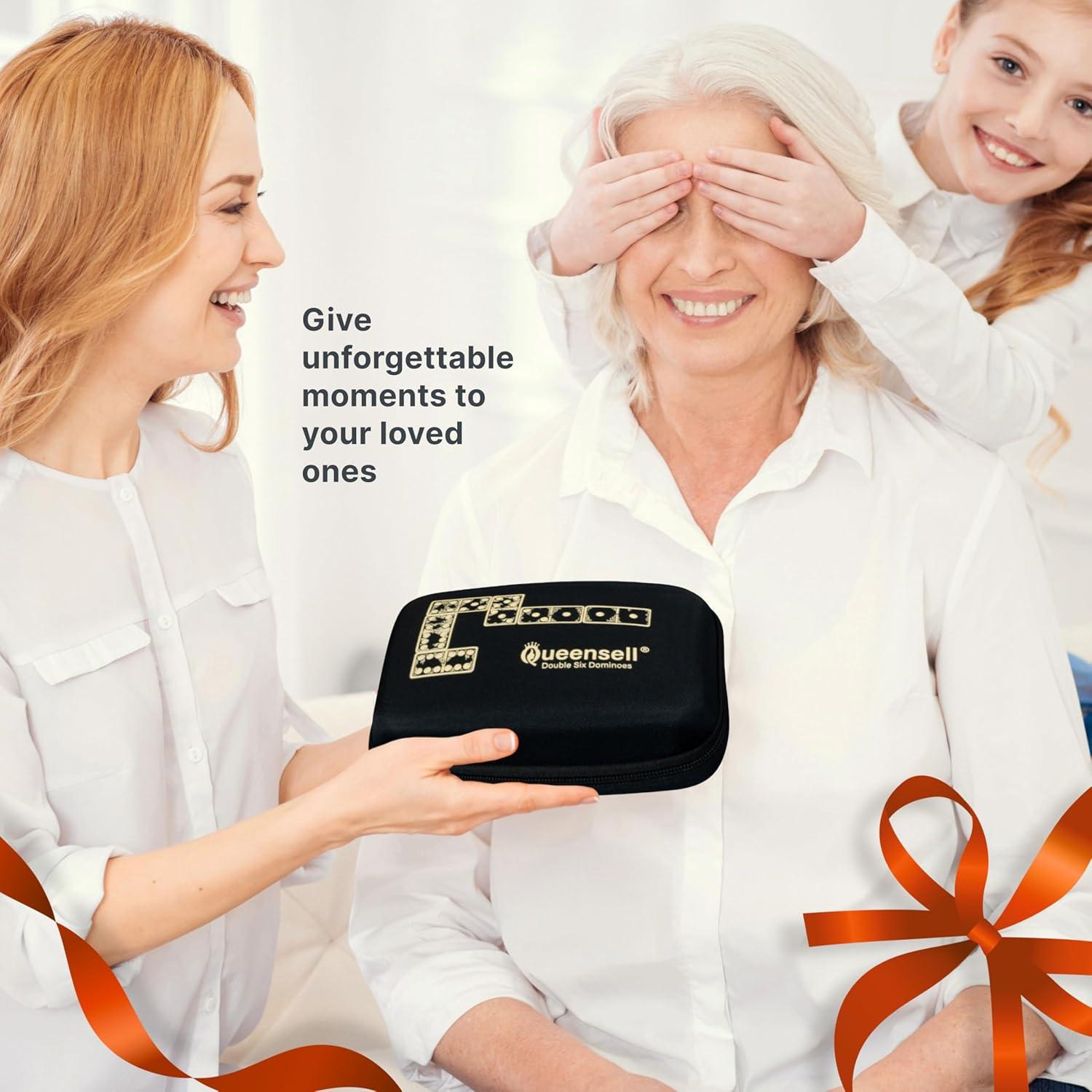 Juego de Dominó Queensell Doble 6 con 4 Soportes