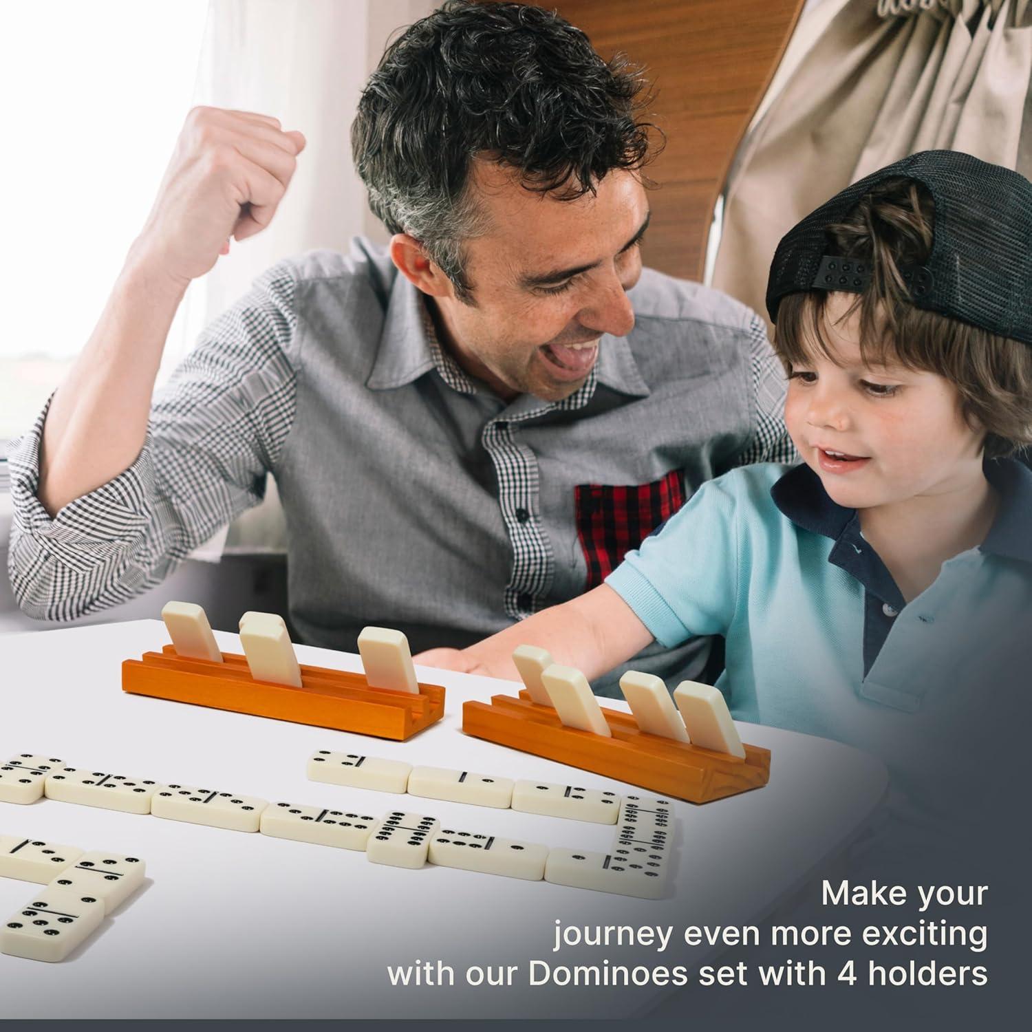 Juego de Dominó Queensell Doble 6 con 4 Soportes