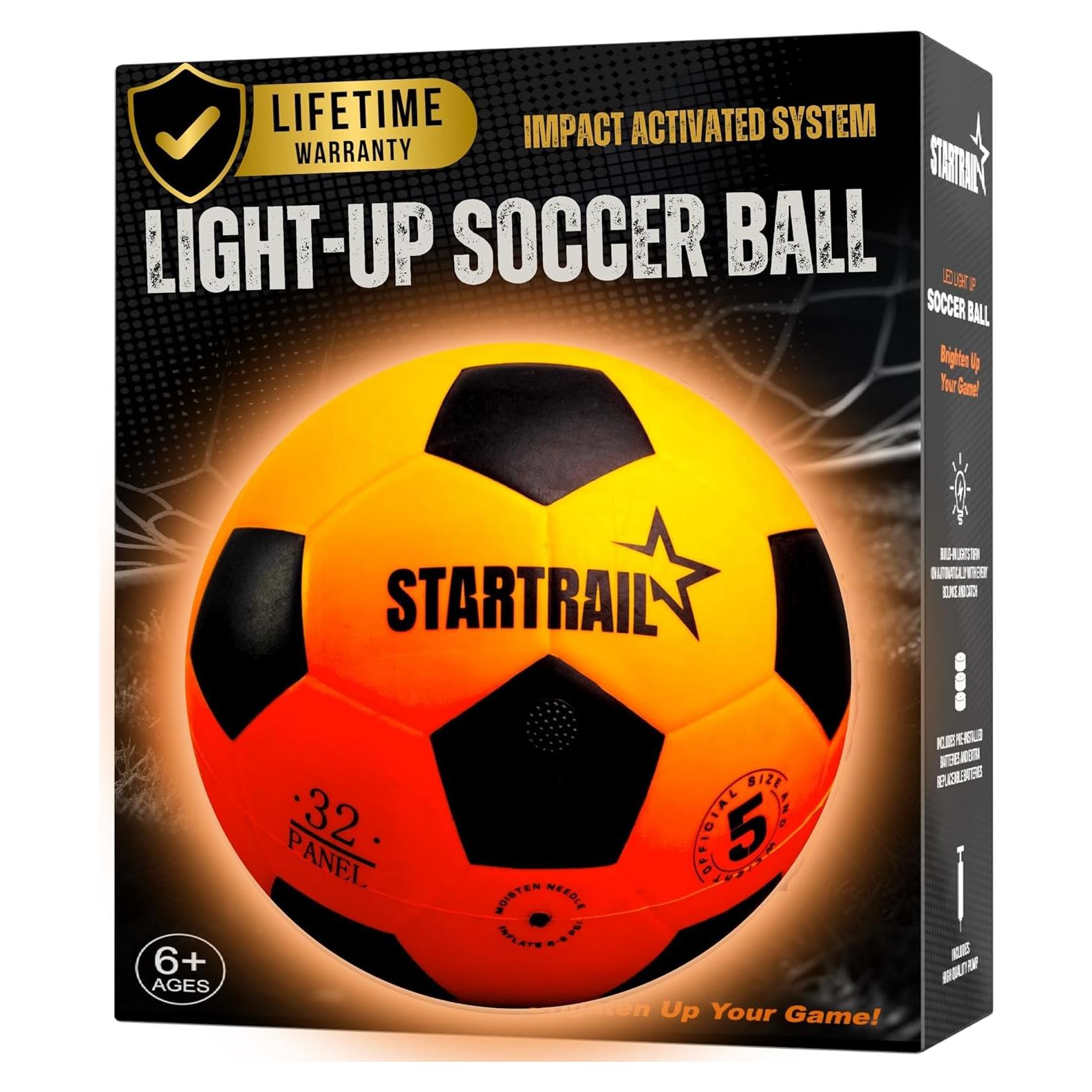 Pelota de Fútbol Iluminada TOMLEON LED-SOCCER Naranja 21.6cm