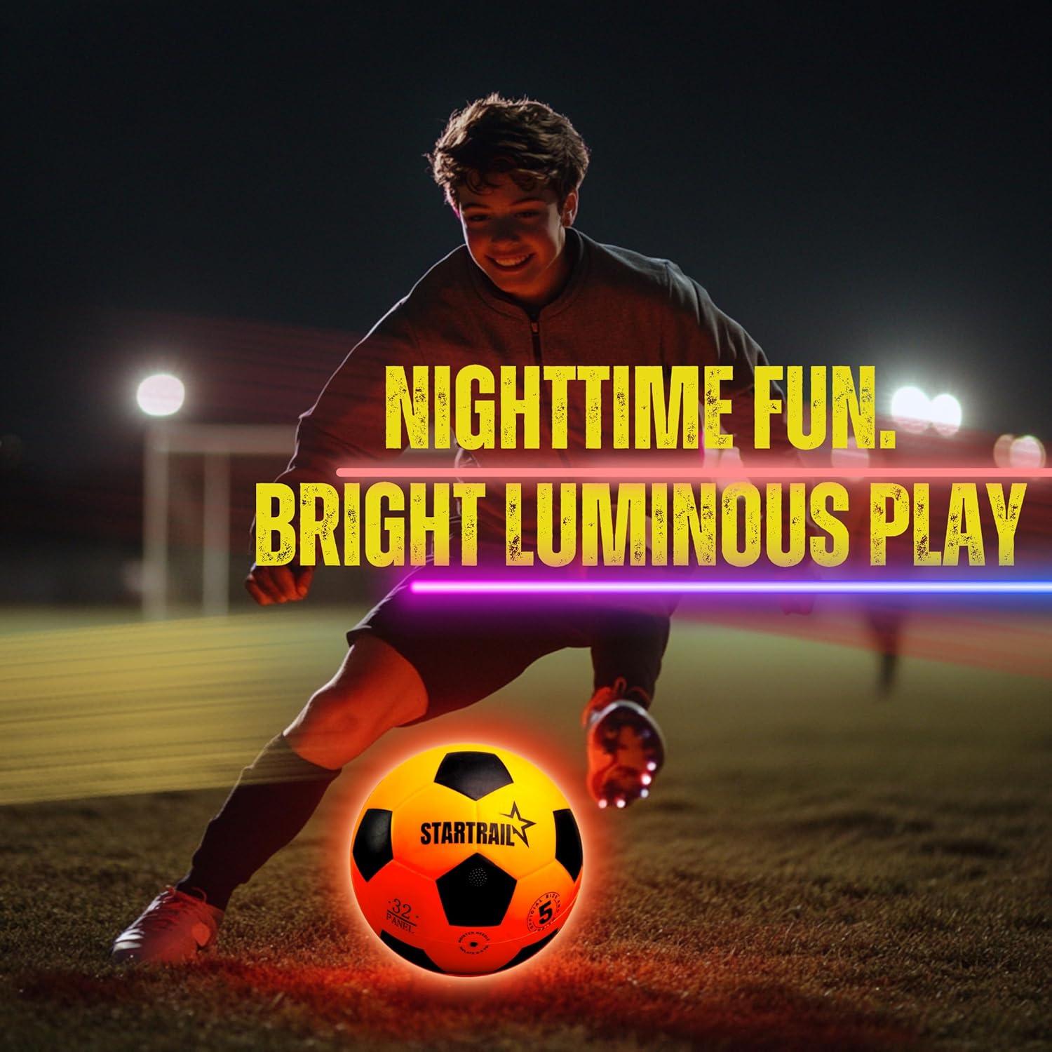 Pelota de Fútbol Iluminada TOMLEON LED-SOCCER Naranja 21.6cm
