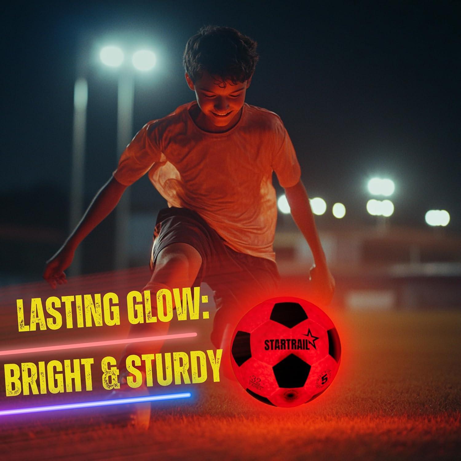 Pelota de Fútbol Iluminada TOMLEON LED-SOCCER Naranja 21.6cm