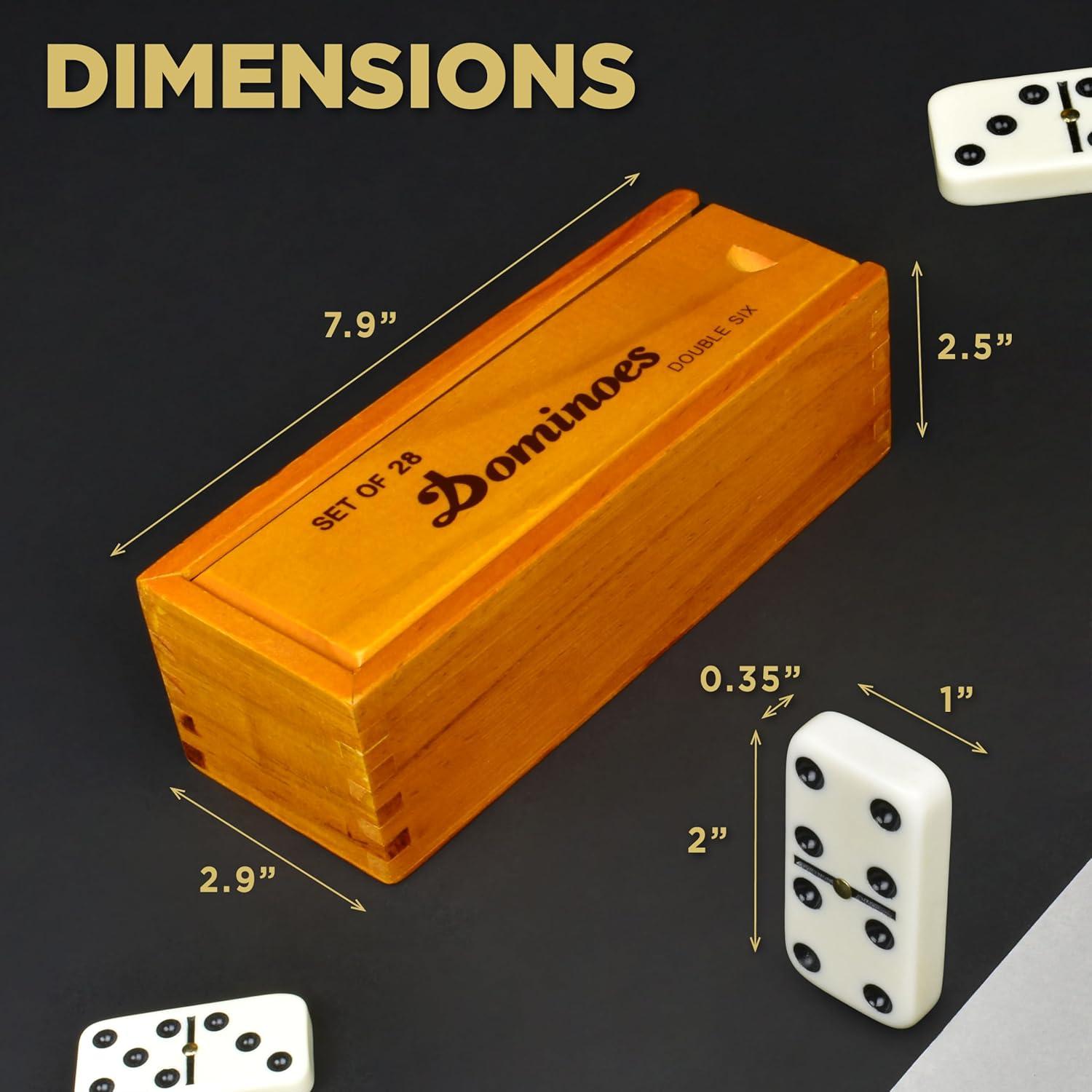 Juego de Dominó Queensell Doble 6 con Caja de Madera