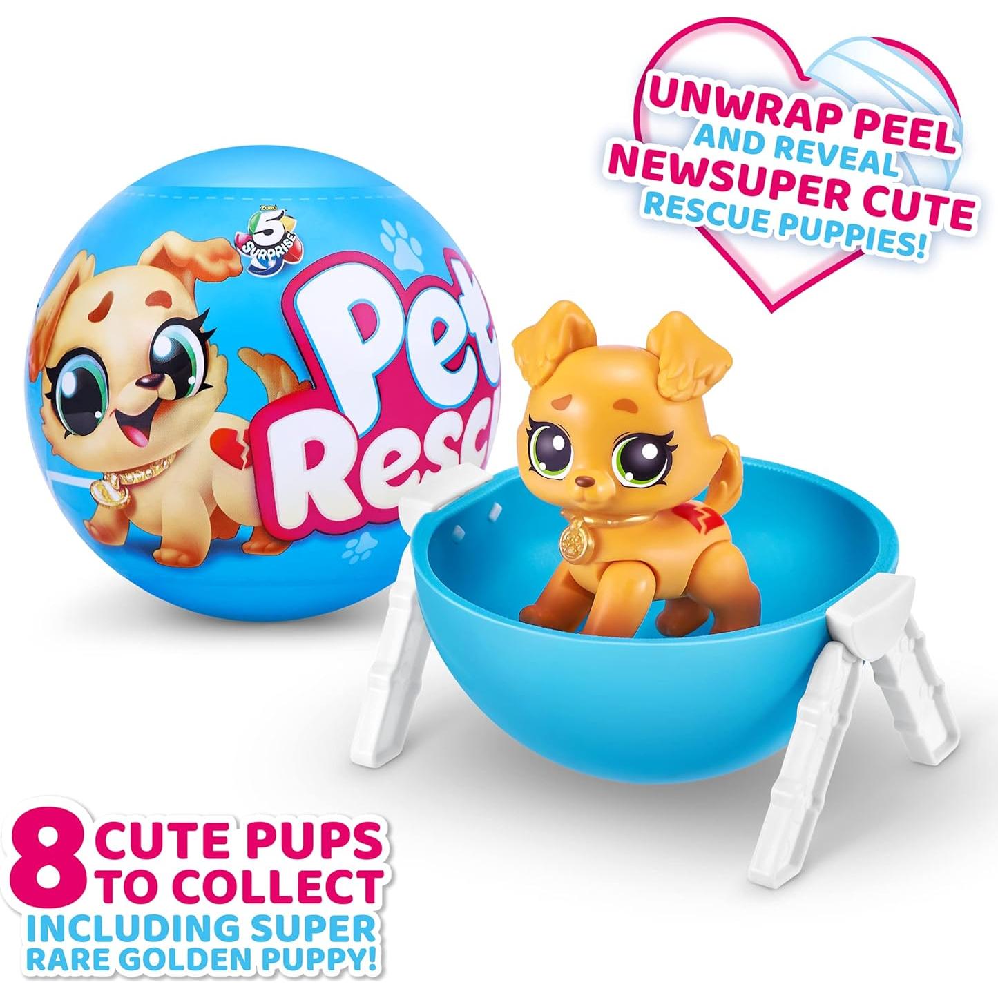 5 Sorpresa Rescate de Mascotas ZURU - 2 Paquete de Peluches