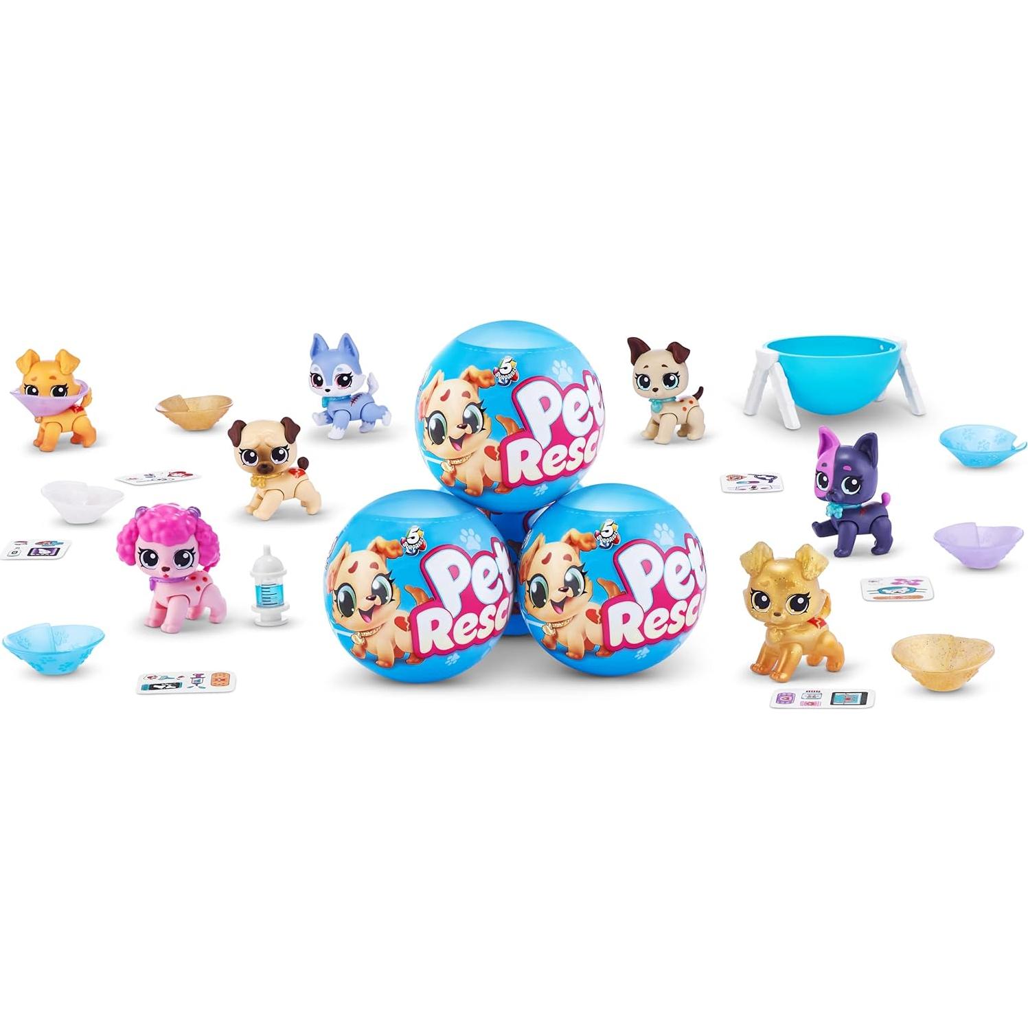 5 Sorpresa Rescate de Mascotas ZURU - 2 Paquete de Peluches