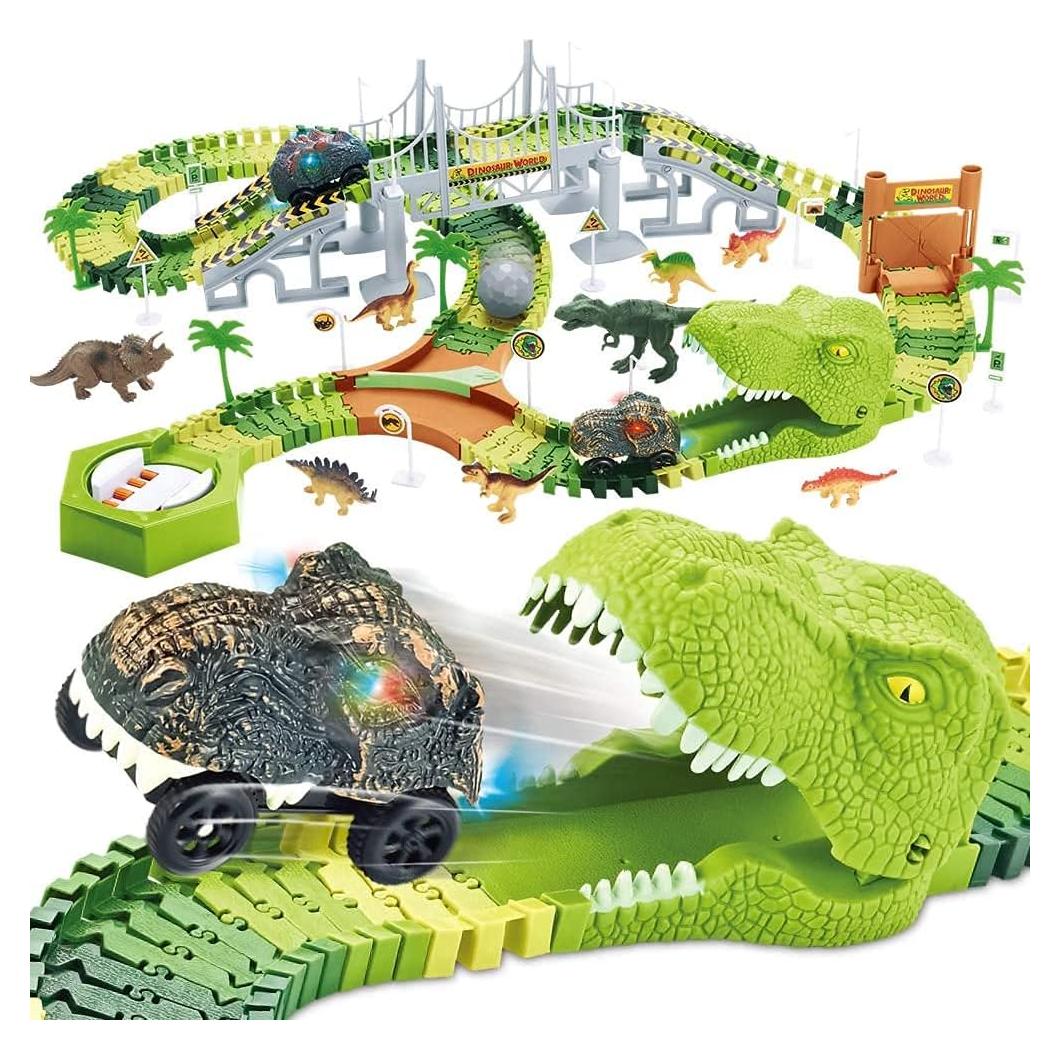 Set de Pista de Carreras de Dinosaurios Mini Tudou 174 Piezas