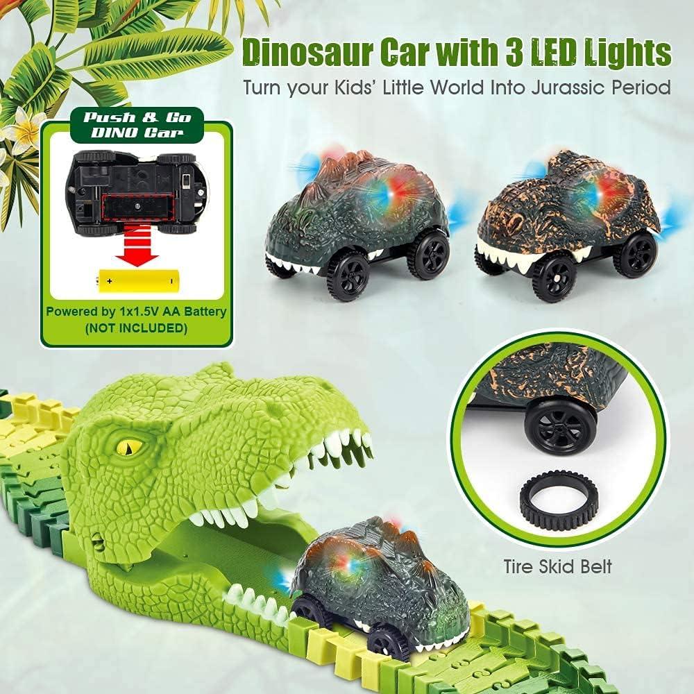 Set de Pista de Carreras de Dinosaurios Mini Tudou 174 Piezas