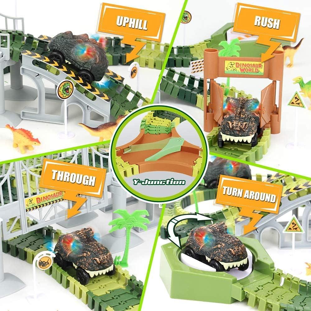 Set de Pista de Carreras de Dinosaurios Mini Tudou 174 Piezas