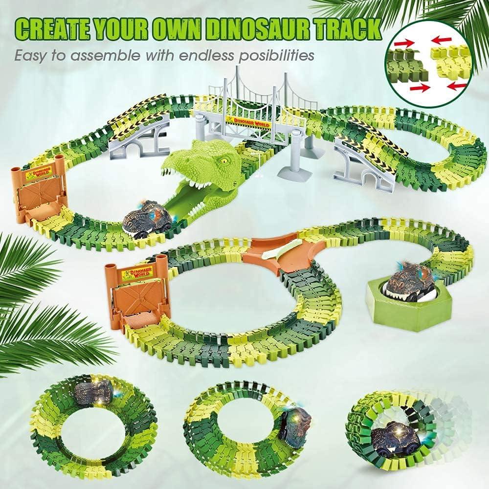 Set de Pista de Carreras de Dinosaurios Mini Tudou 174 Piezas