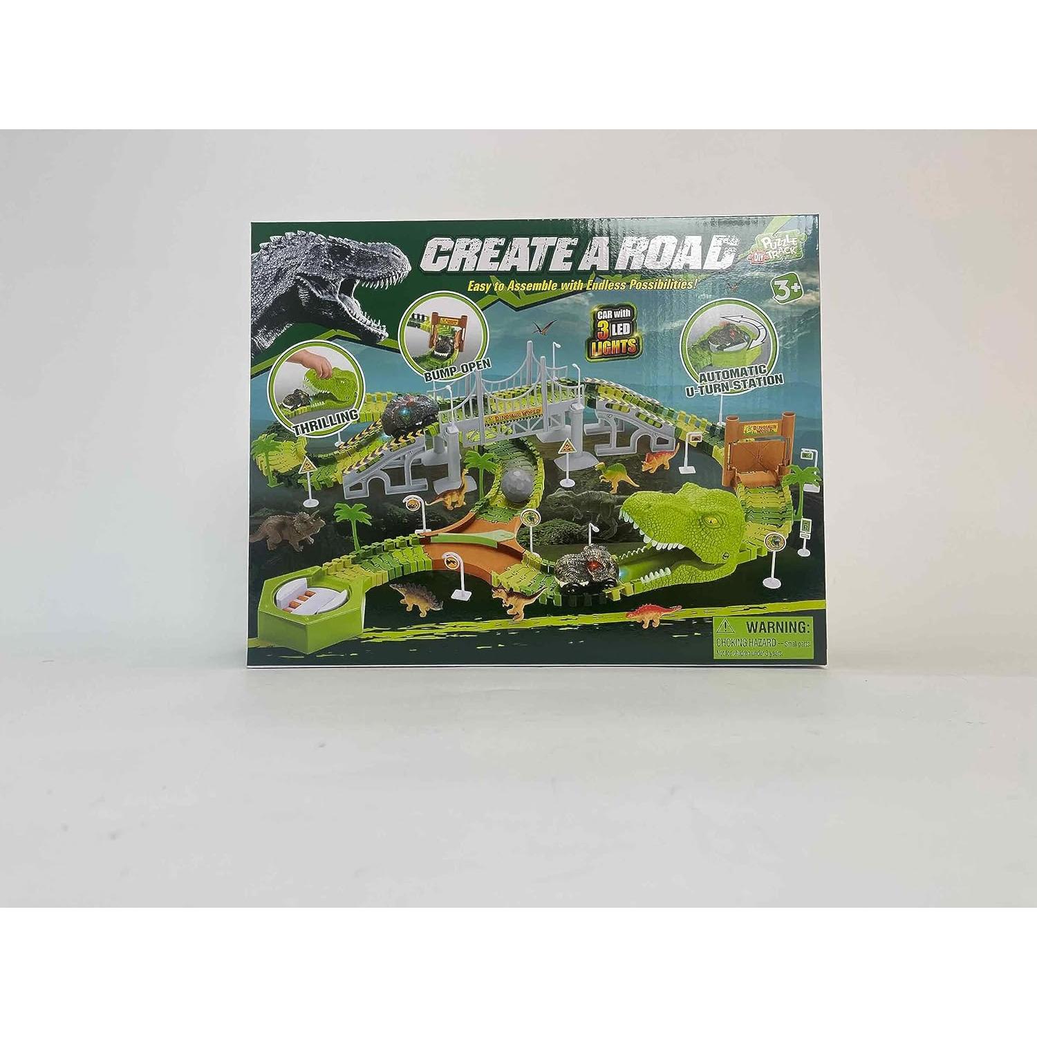 Set de Pista de Carreras de Dinosaurios Mini Tudou 174 Piezas