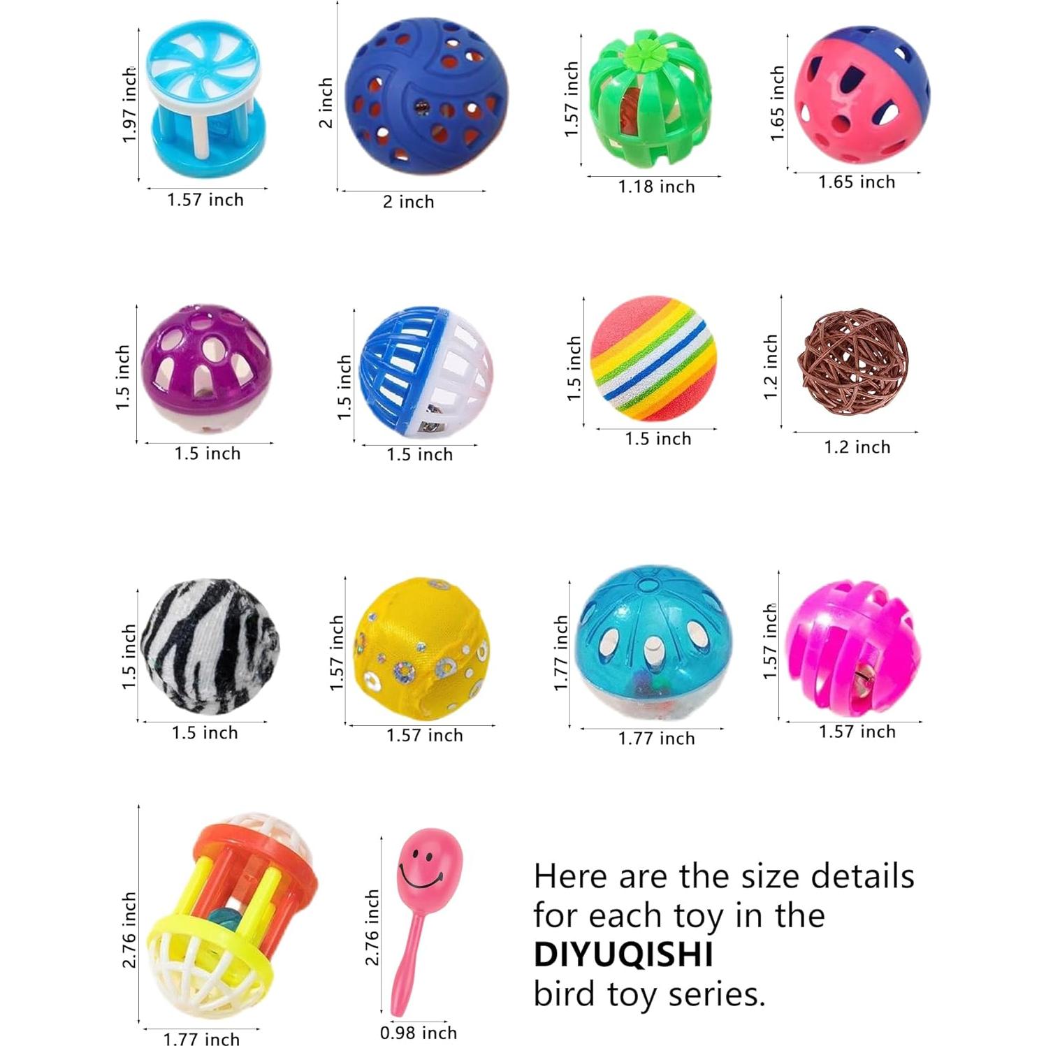 Set de 23 Juguetes para Aves DIYUQISHI - Diversión Segura y Colorida