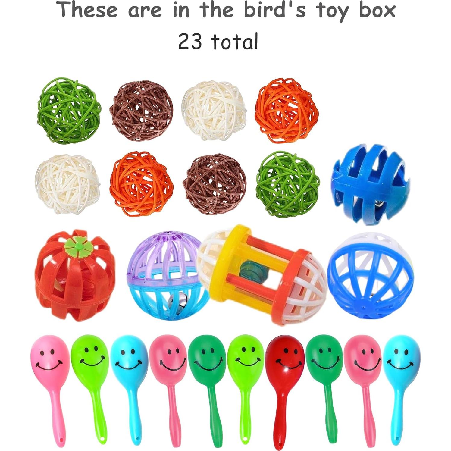 Set de 23 Juguetes para Aves DIYUQISHI - Diversión Segura y Colorida