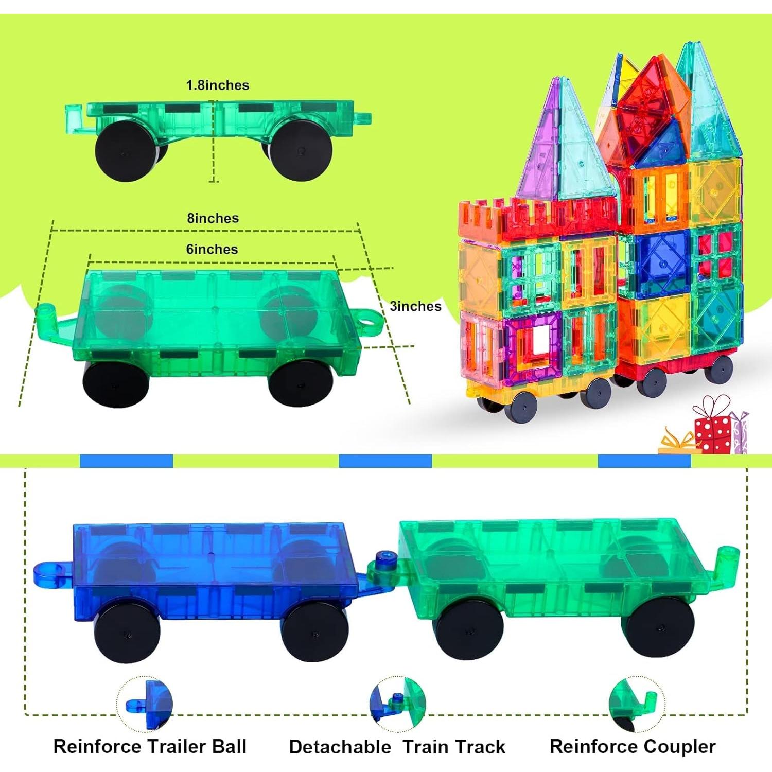 Azulejos Magnéticos Soyee 78PCS con Coches para Niños 3+