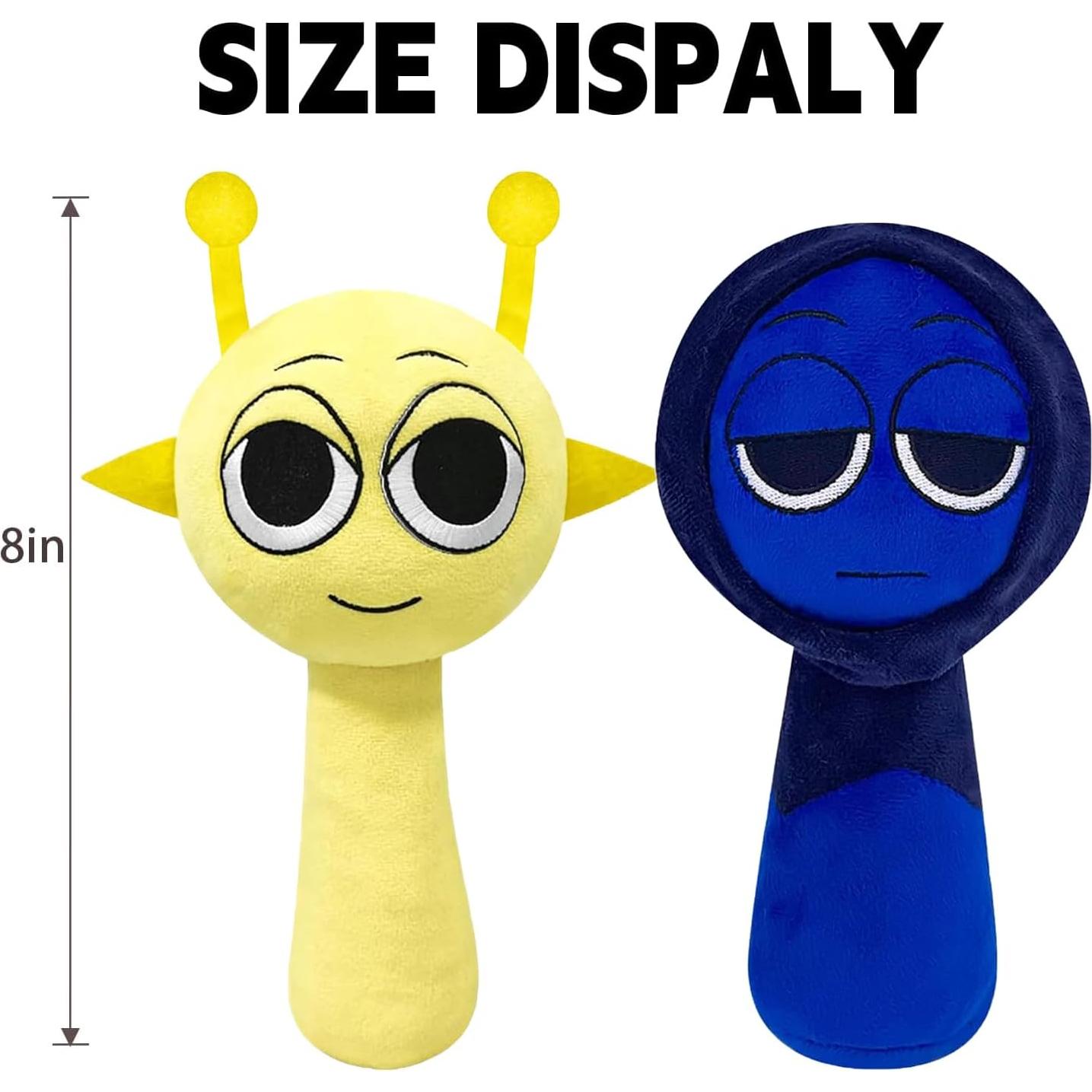 Peluche Sprunki 20 cm Azul y Amarillo - Juguete de Horror