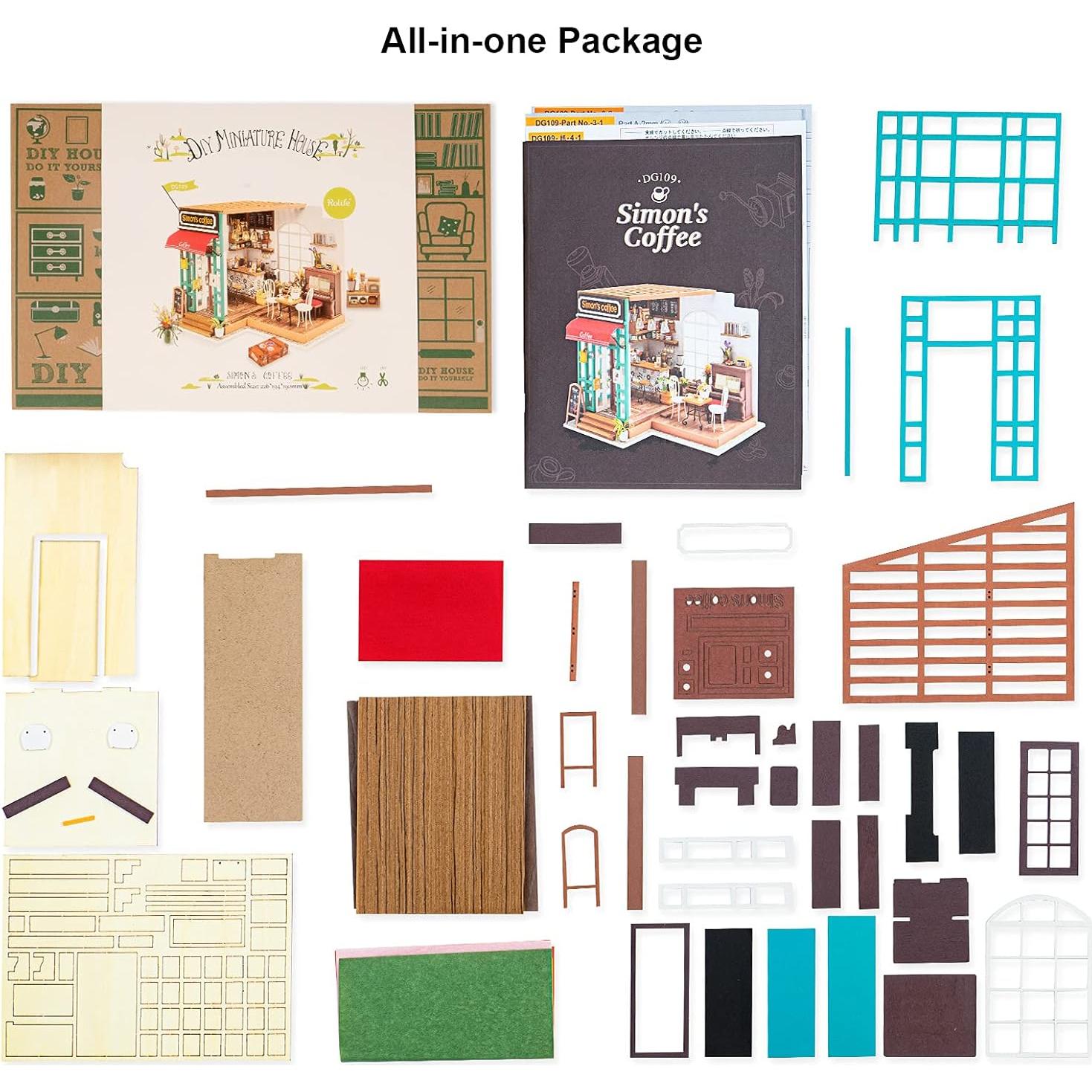 Rolife Casa de Muñecas Miniatura DIY Cafetería 21x13cm